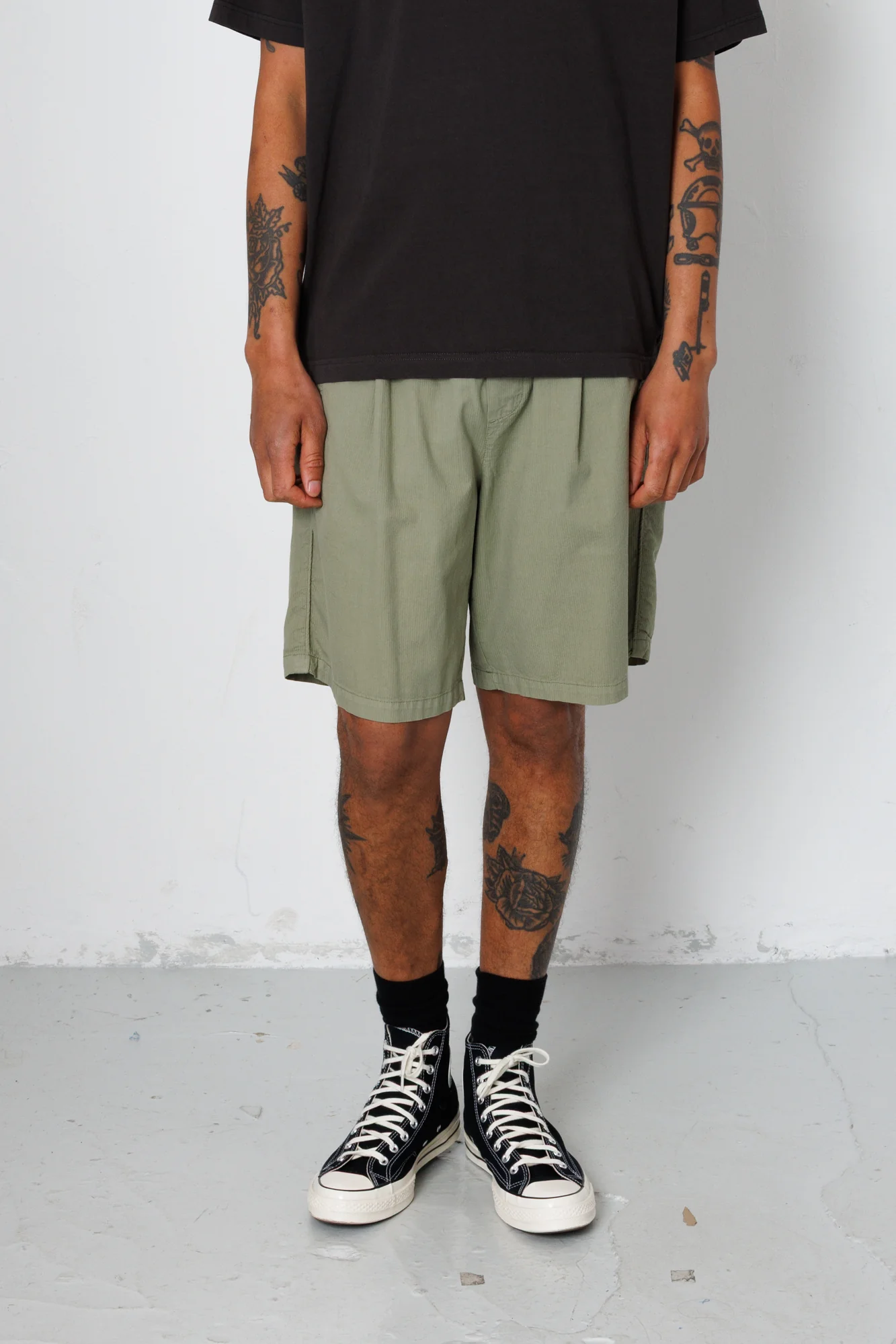 Relaxed Assembly Short - Light Sage Mini Stripe - Image 3