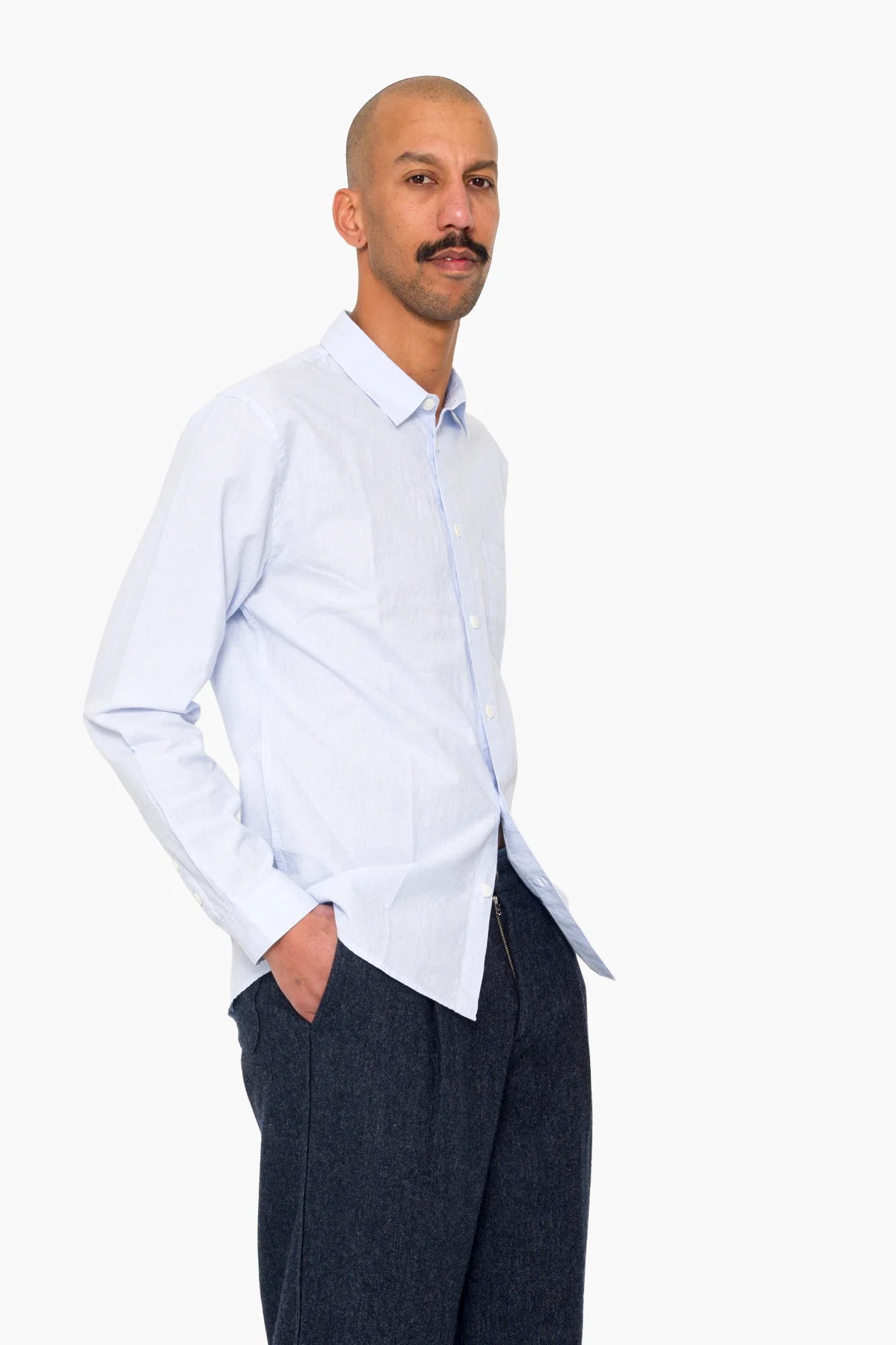 Relaxed Fit Shirt - Blue Microstripe - Image 4