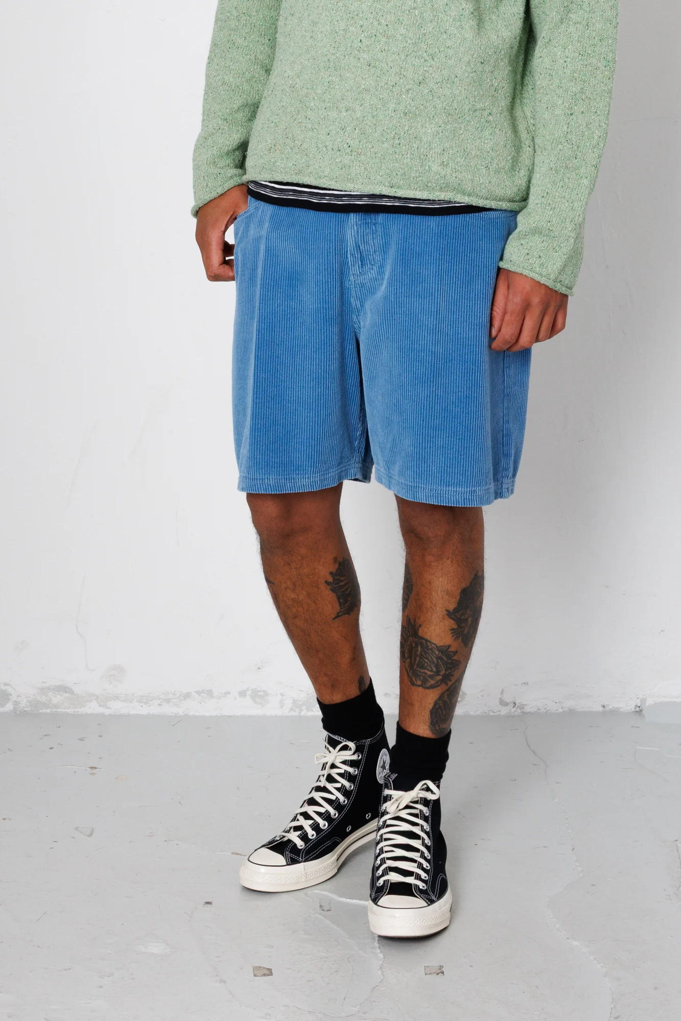 Relaxed Jean Short - Soft Blue Cord - Image 4