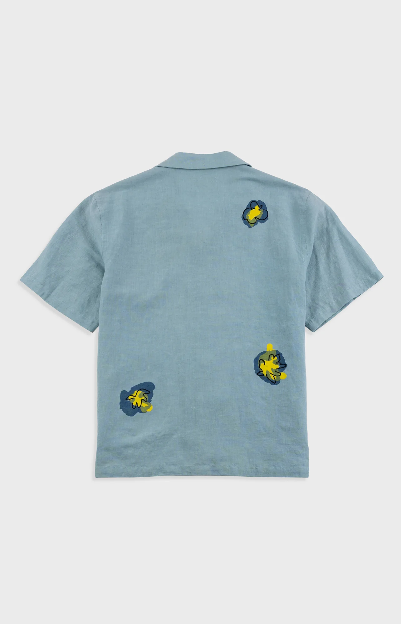 Relaxed Soft Collar Shirt - Blue Embroidered Flower | Folk x Goss Brothers - Image 10