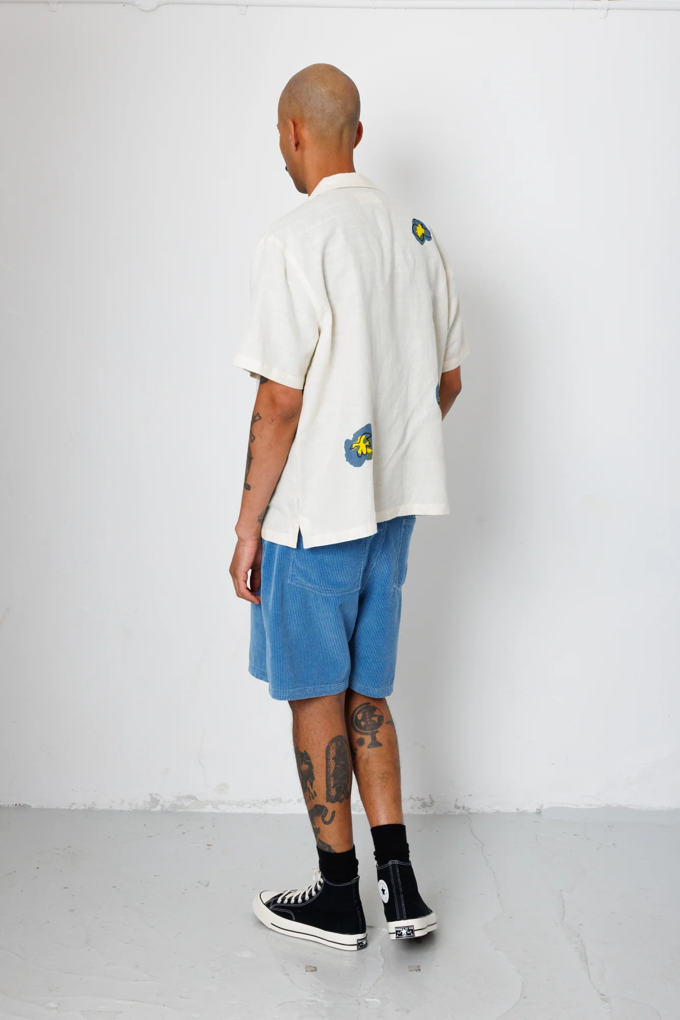 Relaxed Soft Collar Shirt - Ecru Embroidered Flower | Folk x Goss Brothers - Image 7