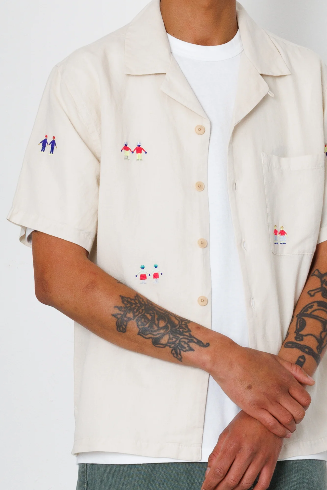 Relaxed Soft Collar Shirt - Ecru Embroidery | END. Exclusive - Image 6