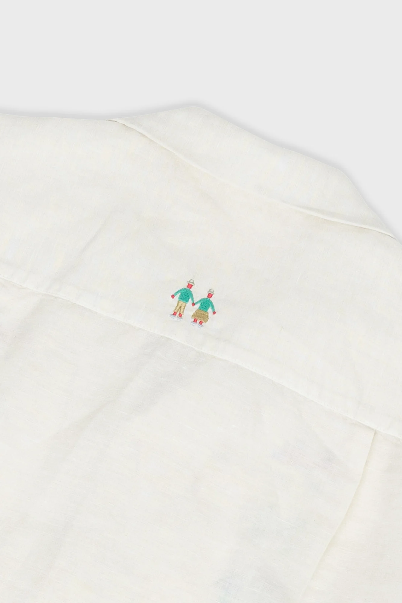 Relaxed Soft Collar Shirt - Ecru Track Embroidery - Image 11