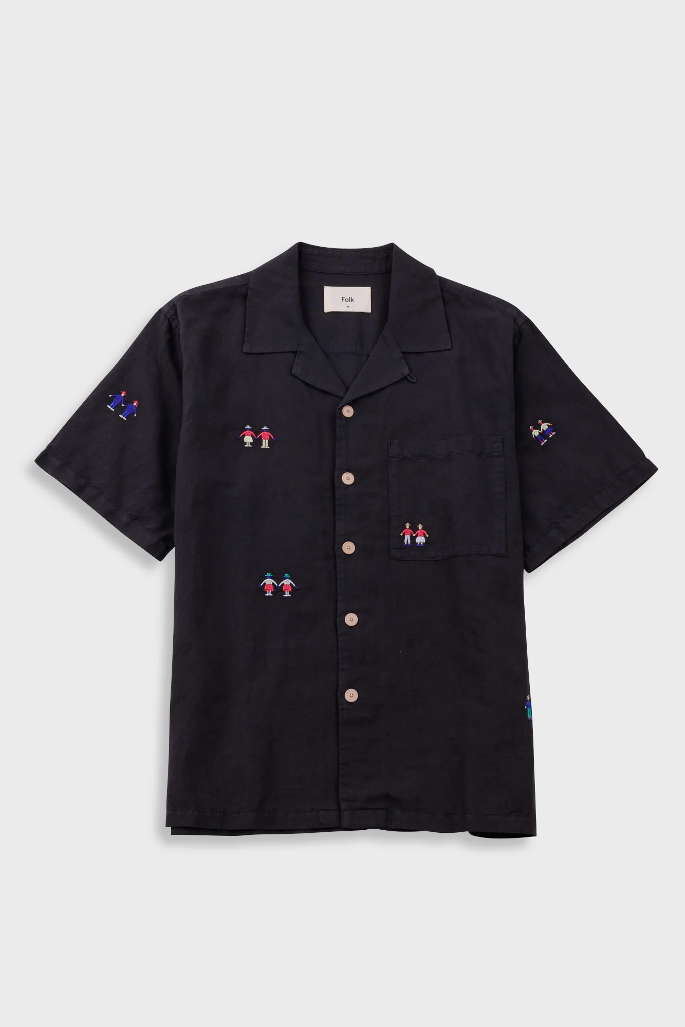 Relaxed Soft Collar Shirt - Soft Black Embroidery | END. Exclusive