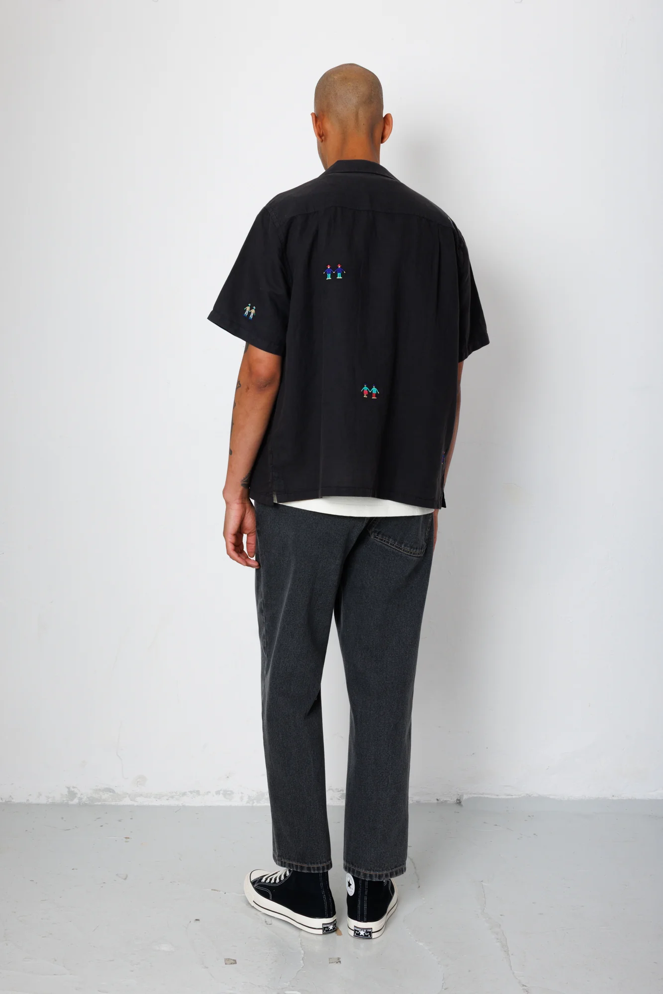 Relaxed Soft Collar Shirt - Soft Black Embroidery | END. Exclusive - Image 10