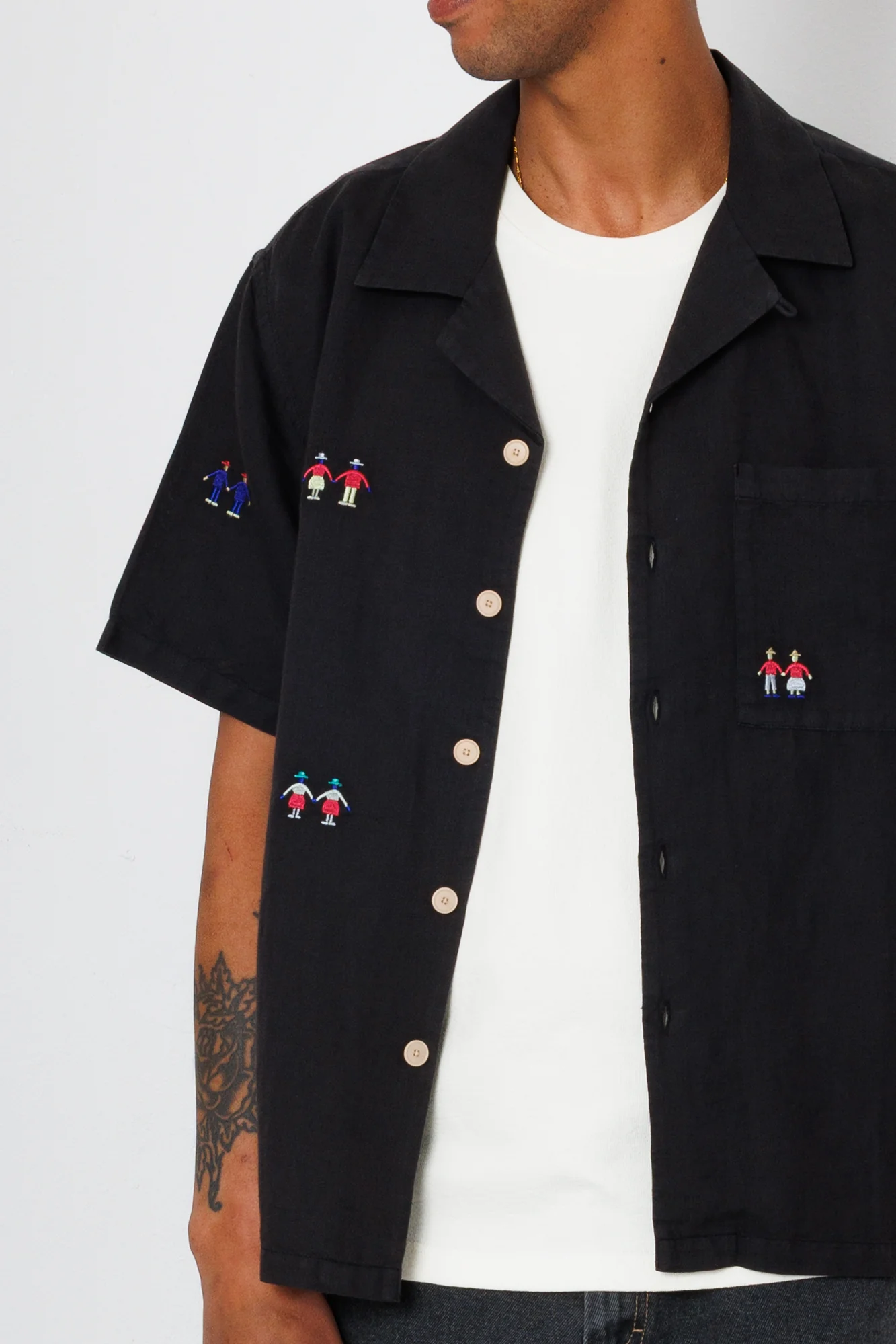 Relaxed Soft Collar Shirt - Soft Black Embroidery | END. Exclusive - Image 6