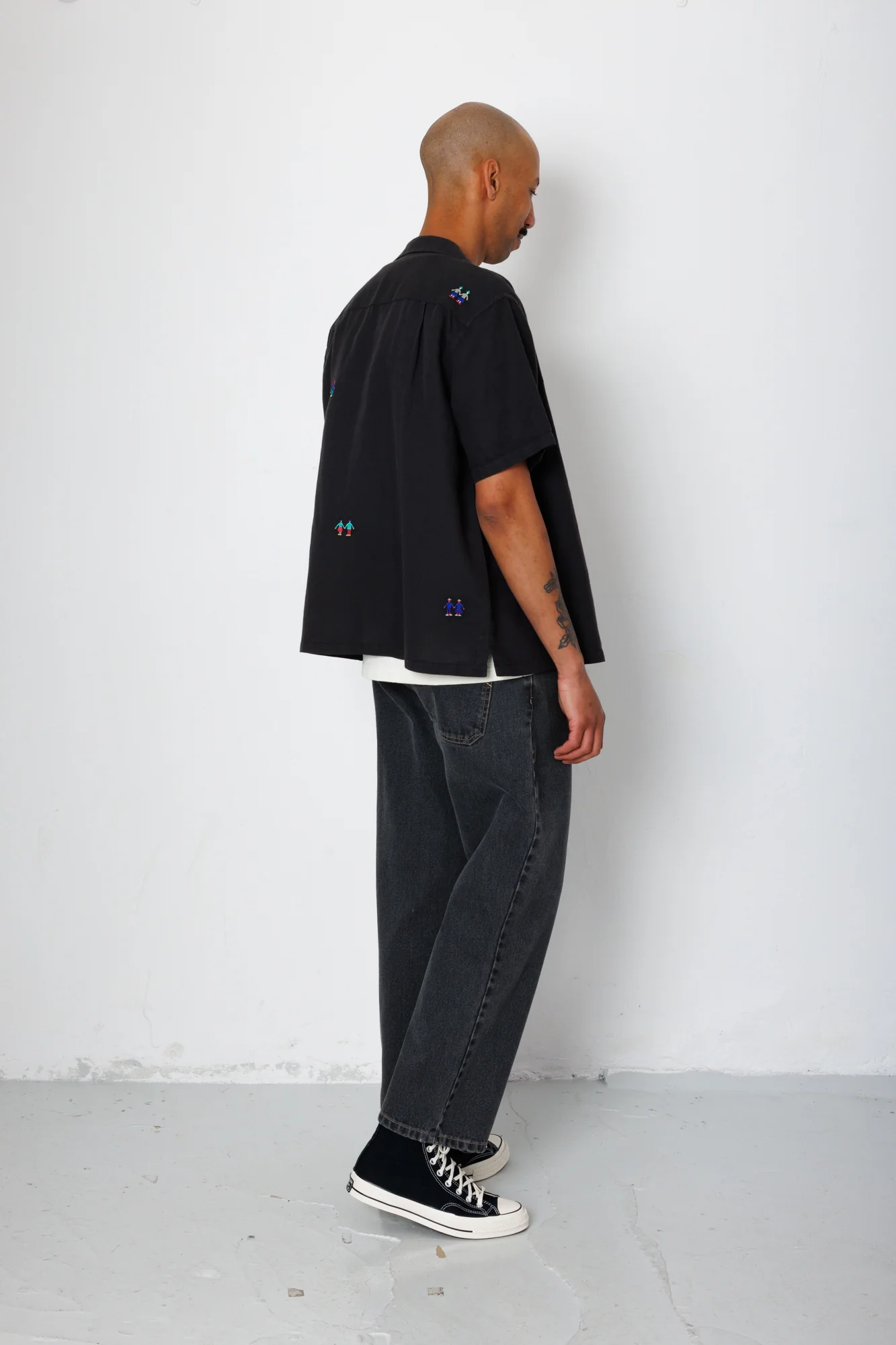Relaxed Soft Collar Shirt - Soft Black Embroidery | END. Exclusive - Image 9