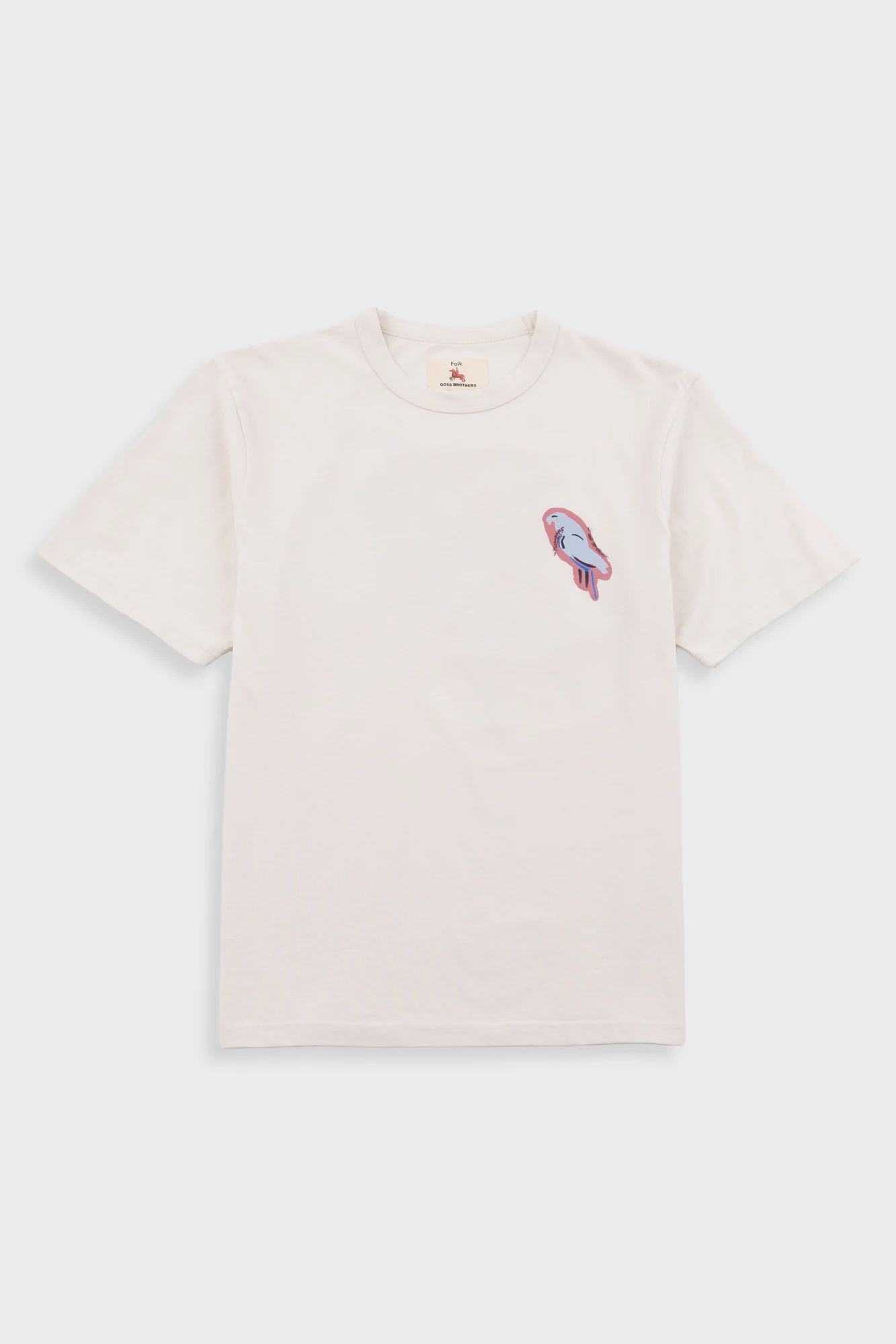 Relaxed T-Shirt - Ecru Parrot Print | Folk x Goss Brothers