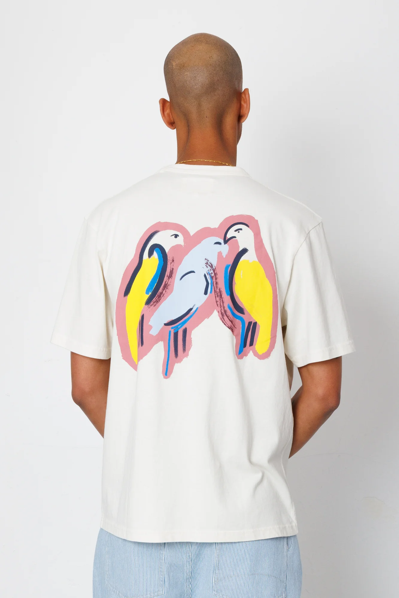 Relaxed T-Shirt - Ecru Parrot Print | Folk x Goss Brothers - Image 2
