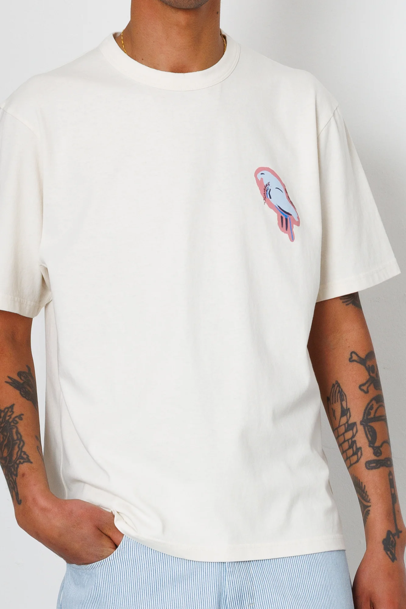 Relaxed T-Shirt - Ecru Parrot Print | Folk x Goss Brothers - Image 5