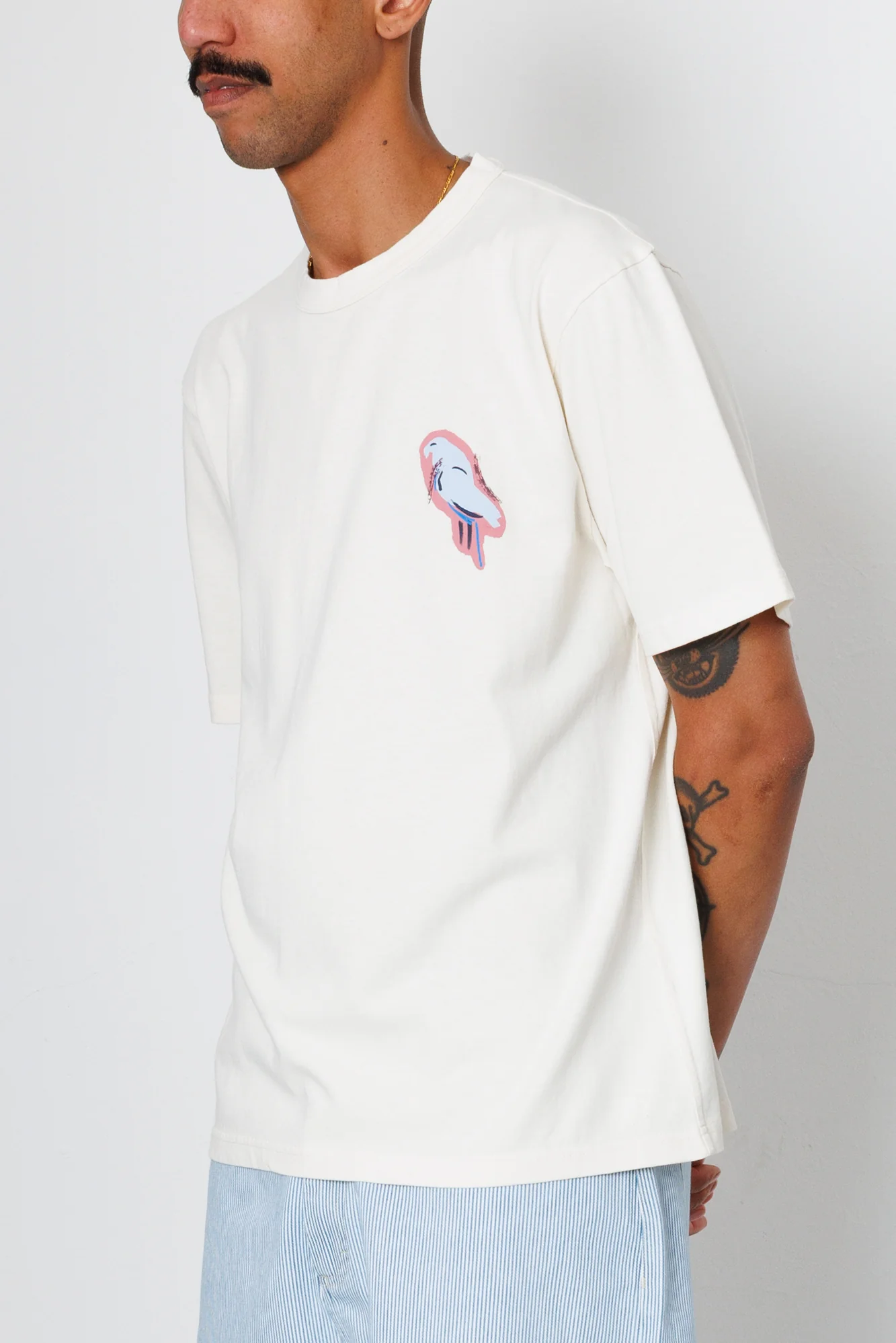 Relaxed T-Shirt - Ecru Parrot Print | Folk x Goss Brothers - Image 8
