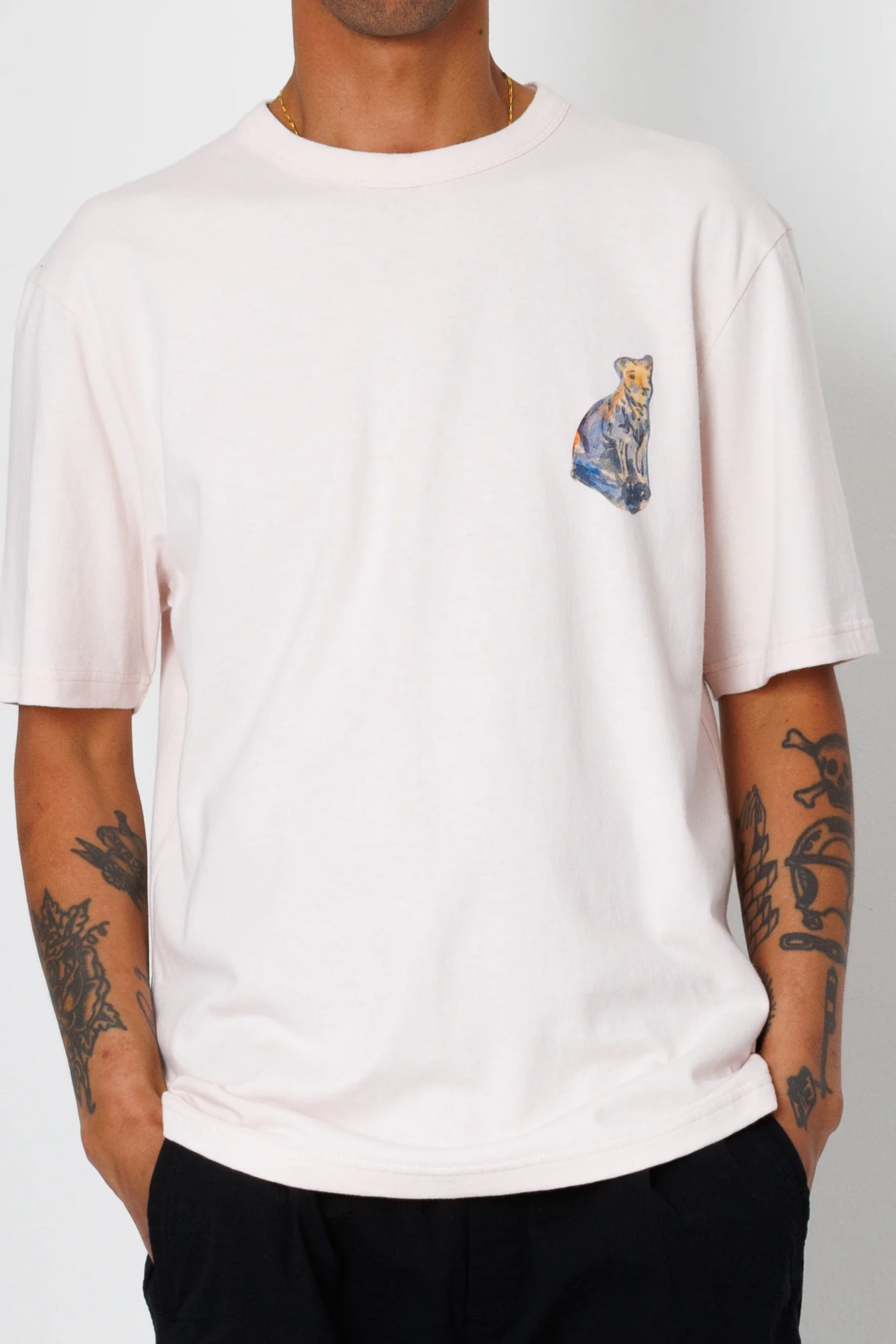Relaxed T-Shirt - Light Pink Jungle Cat | Folk x Goss Brothers - Image 10