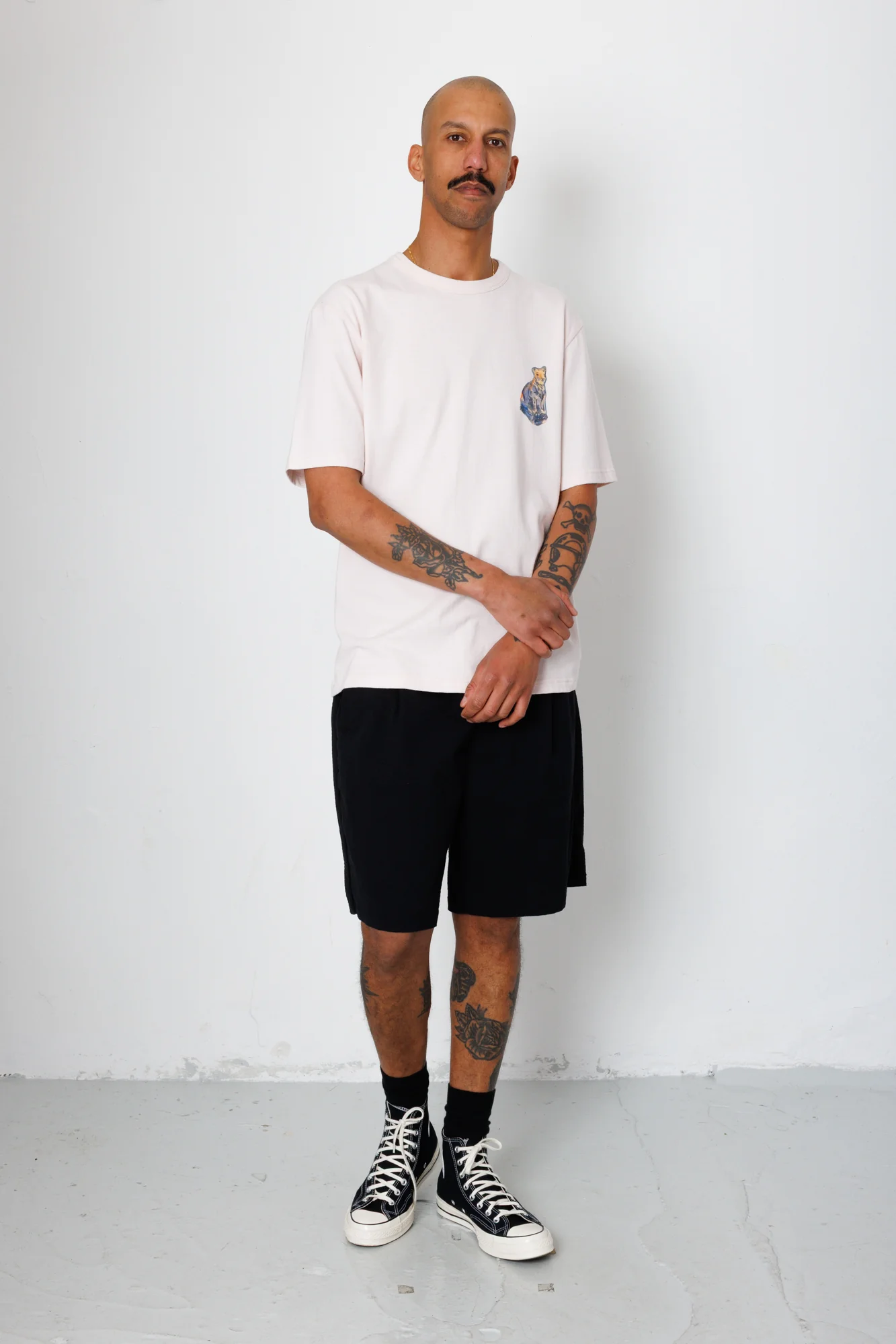 Relaxed T-Shirt - Light Pink Jungle Cat | Folk x Goss Brothers - Image 2