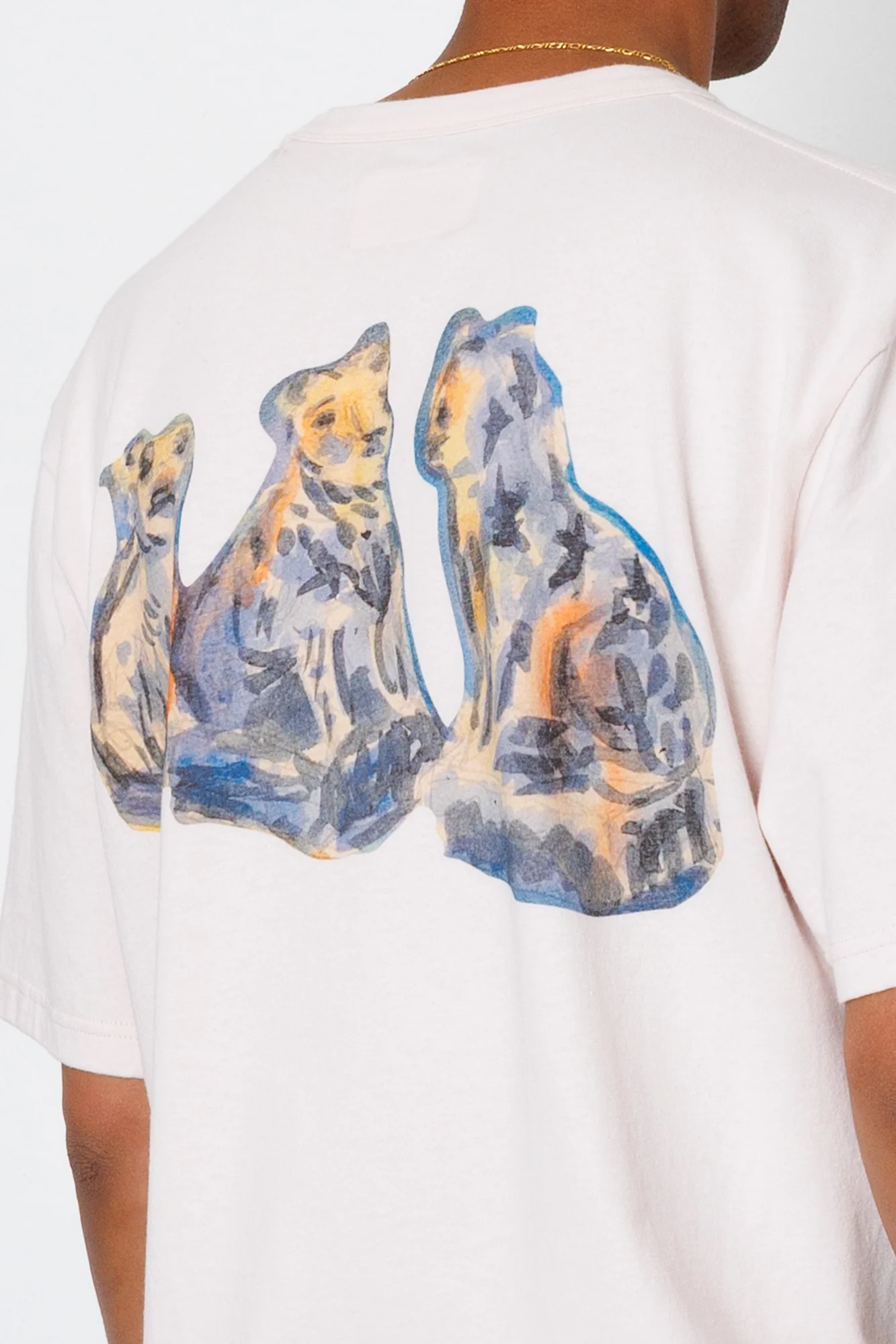 Relaxed T-Shirt - Light Pink Jungle Cat | Folk x Goss Brothers - Image 3