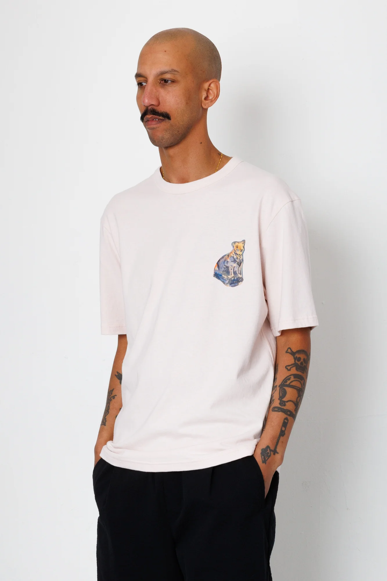 Relaxed T-Shirt - Light Pink Jungle Cat | Folk x Goss Brothers - Image 9