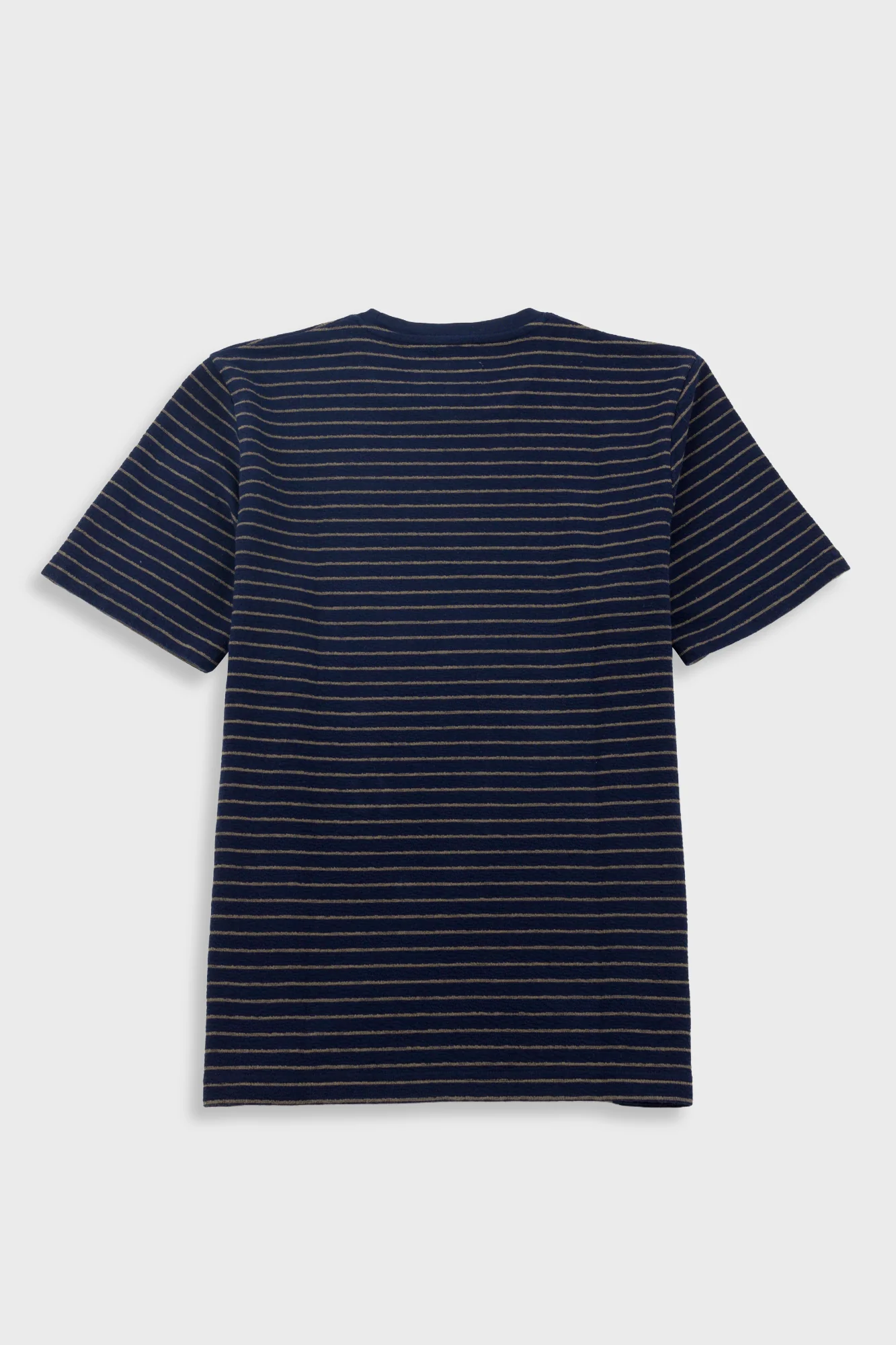Short Sleeve Textured Stripe T-Shirt - Navy / Olive - Image 11