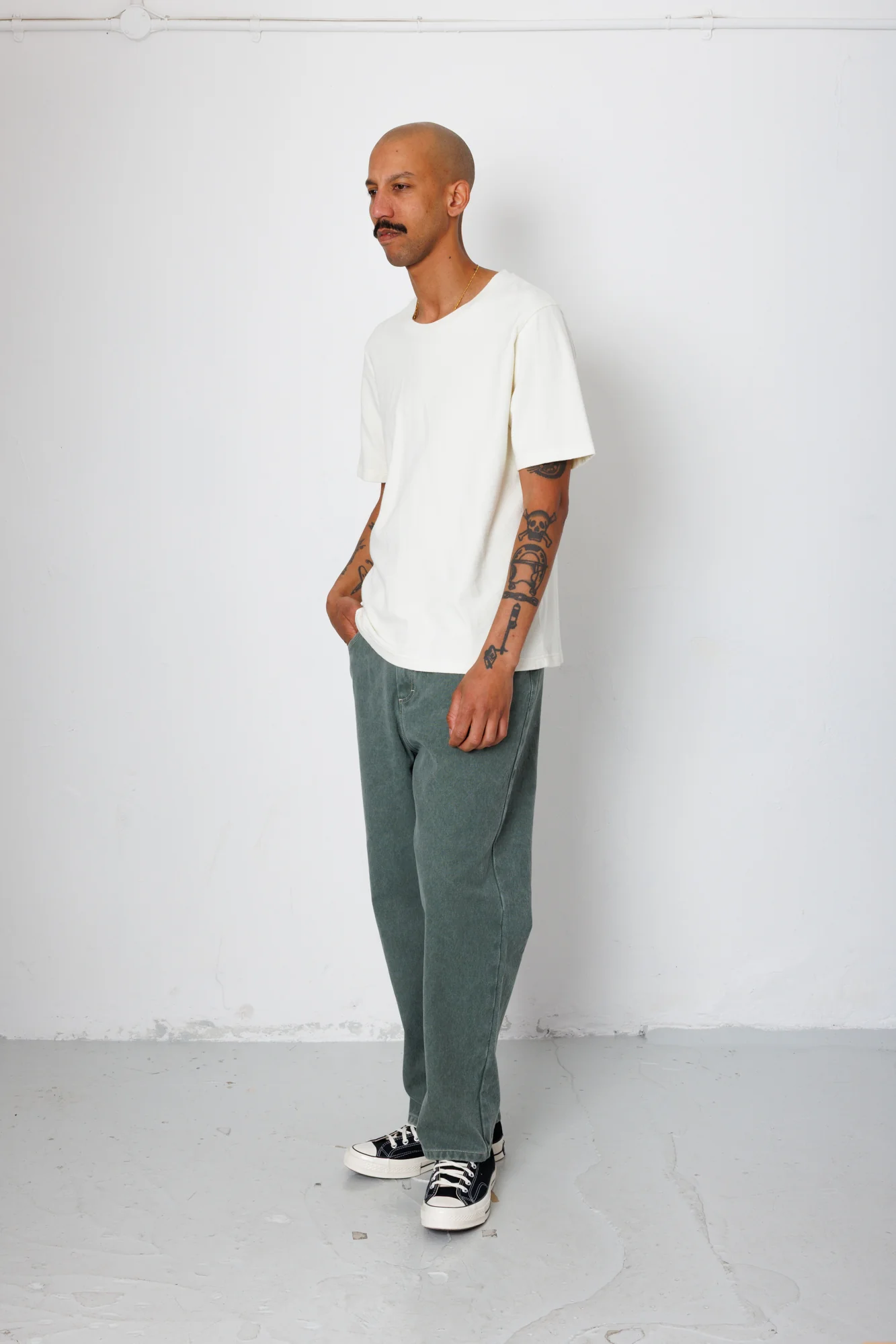 Short Sleeve Textured T-Shirt - Ecru - Image 4