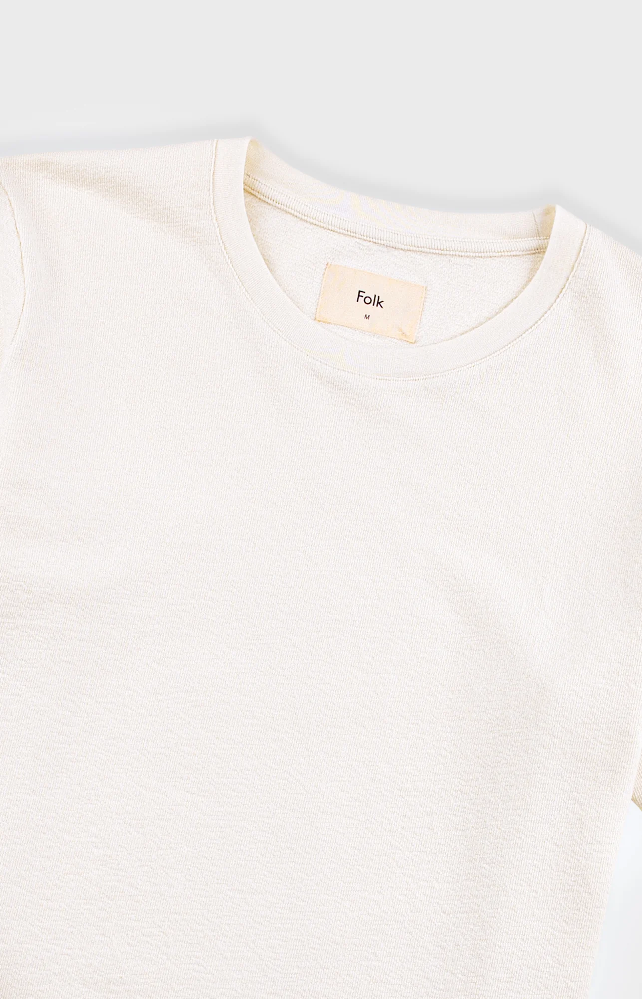 Short Sleeve Textured T-Shirt - Ecru - Image 5