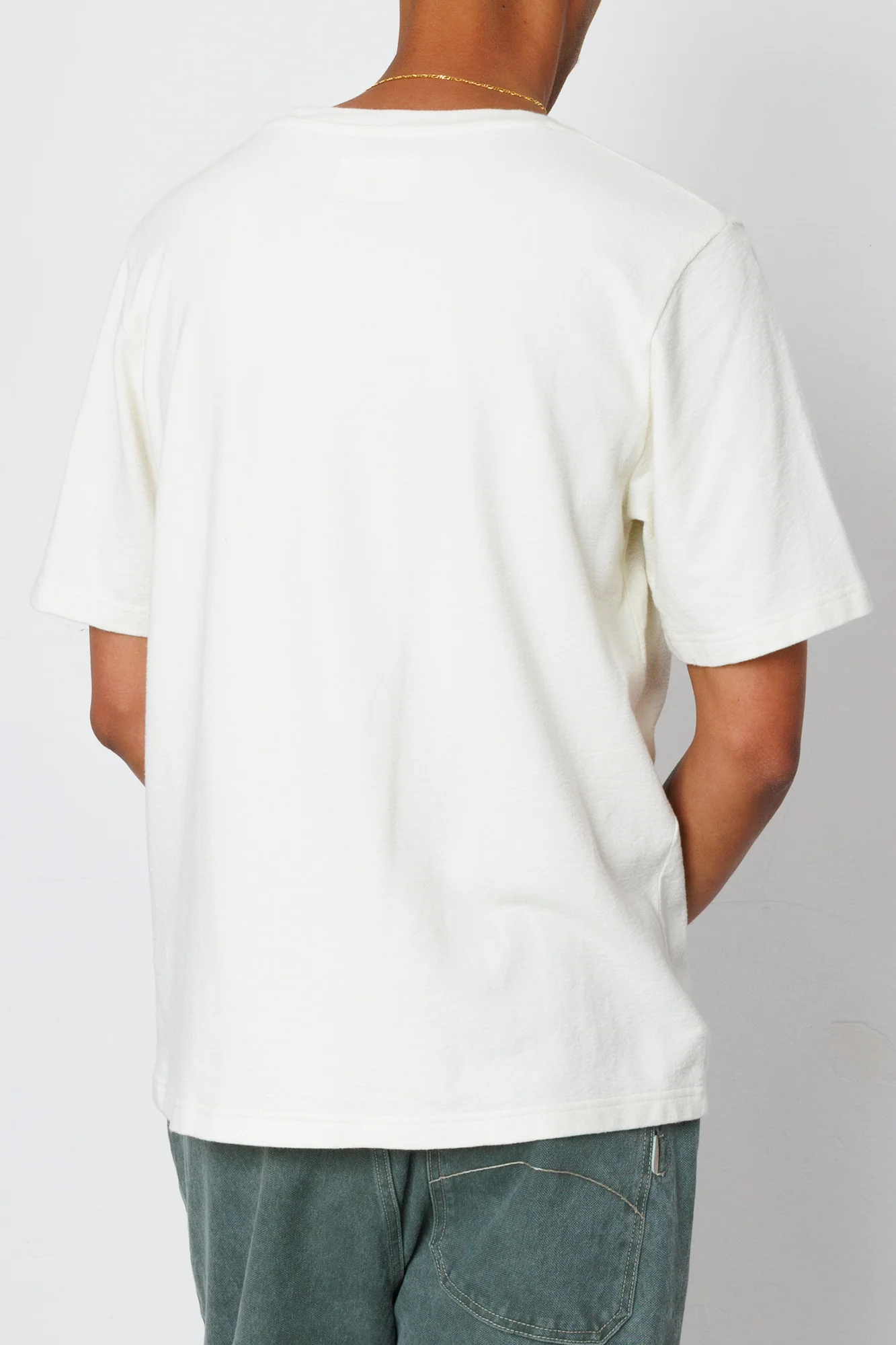 Short Sleeve Textured T-Shirt - Ecru - Image 6