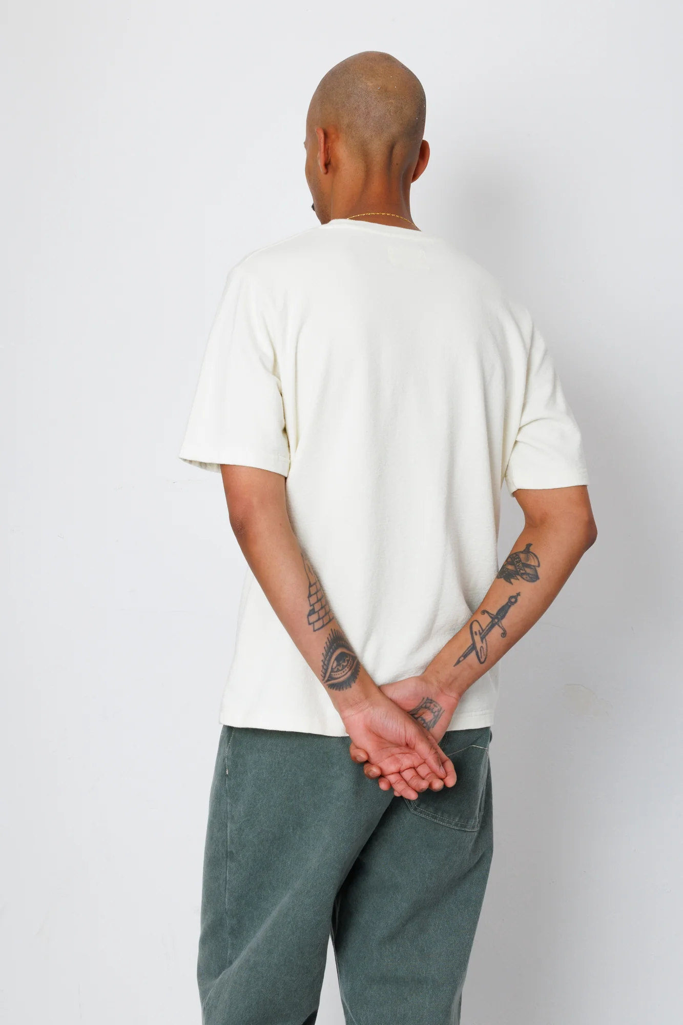 Short Sleeve Textured T-Shirt - Ecru - Image 7