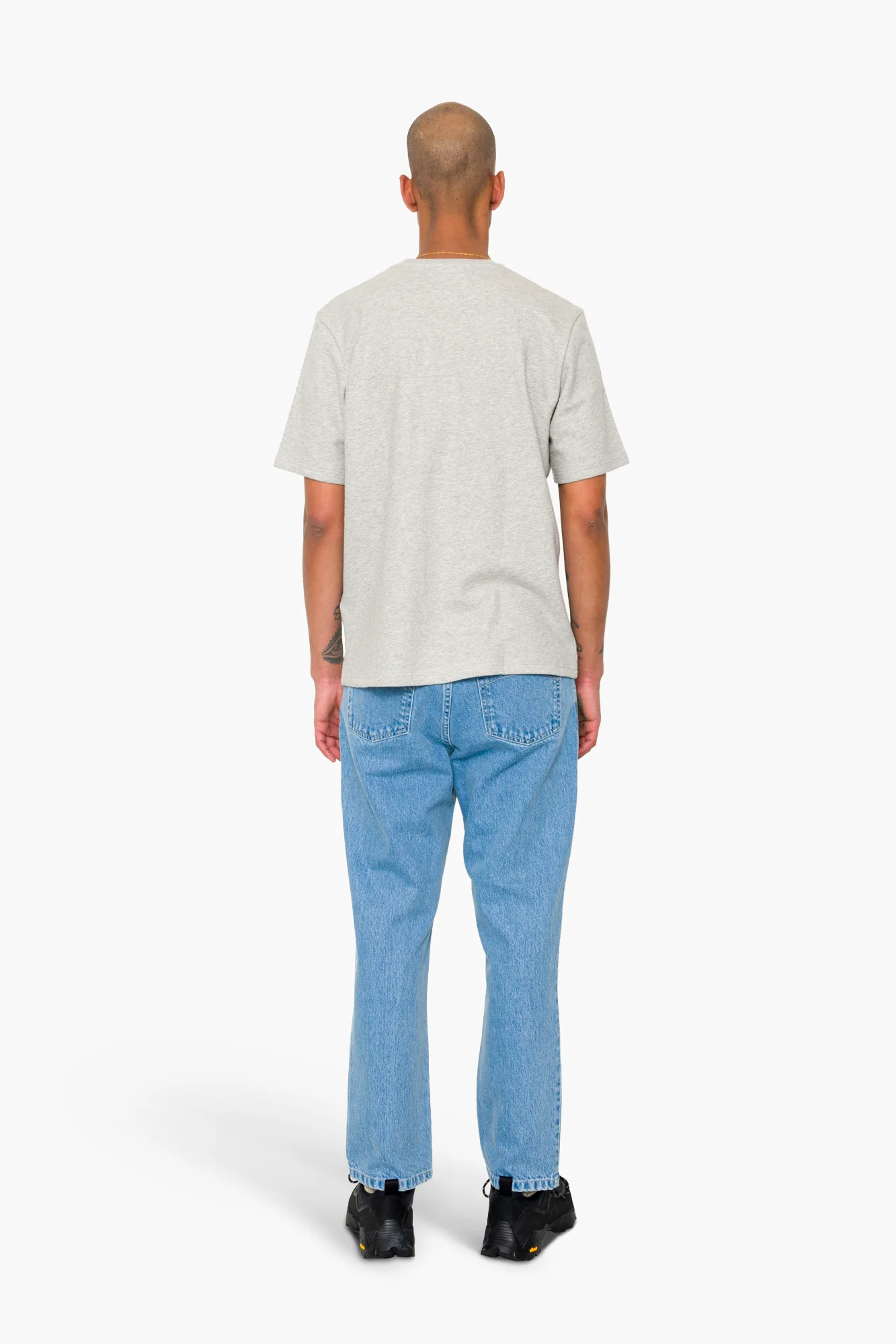 Short Sleeve Textured T-Shirt - Light Grey Melange - Image 8
