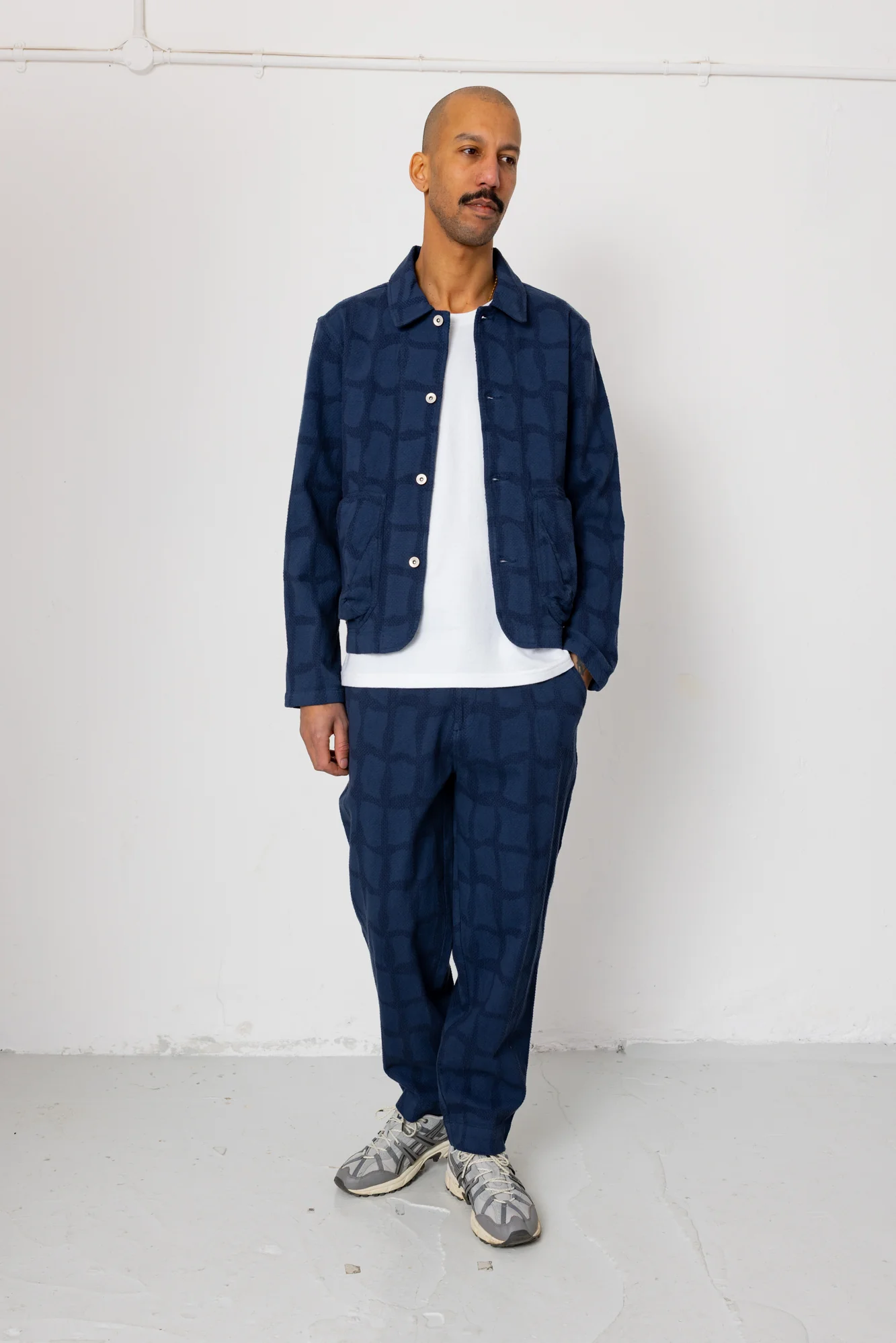 Signal Pant - Irregular Block Jacquard Navy - Image 5