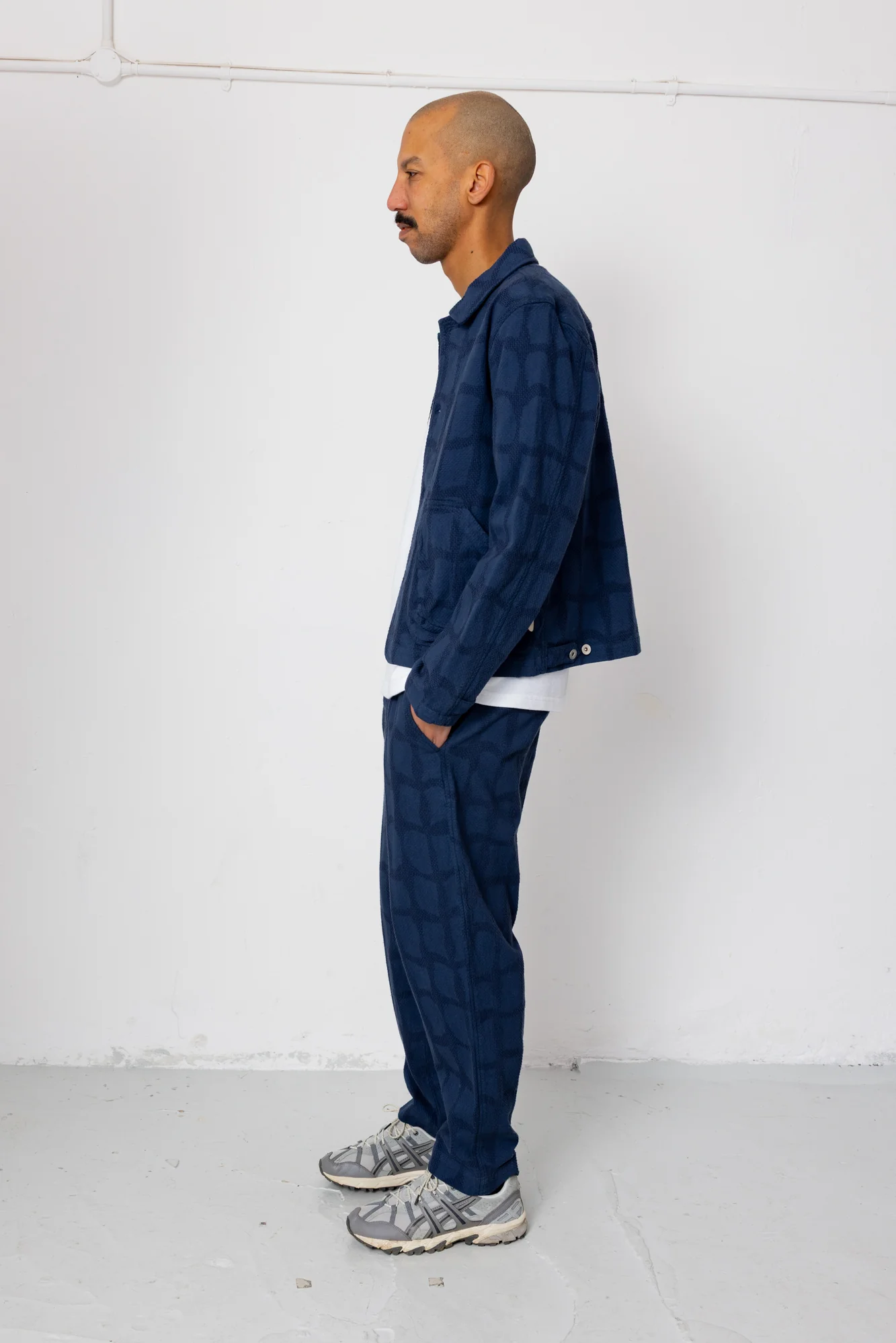 Signal Pant - Irregular Block Jacquard Navy - Image 7