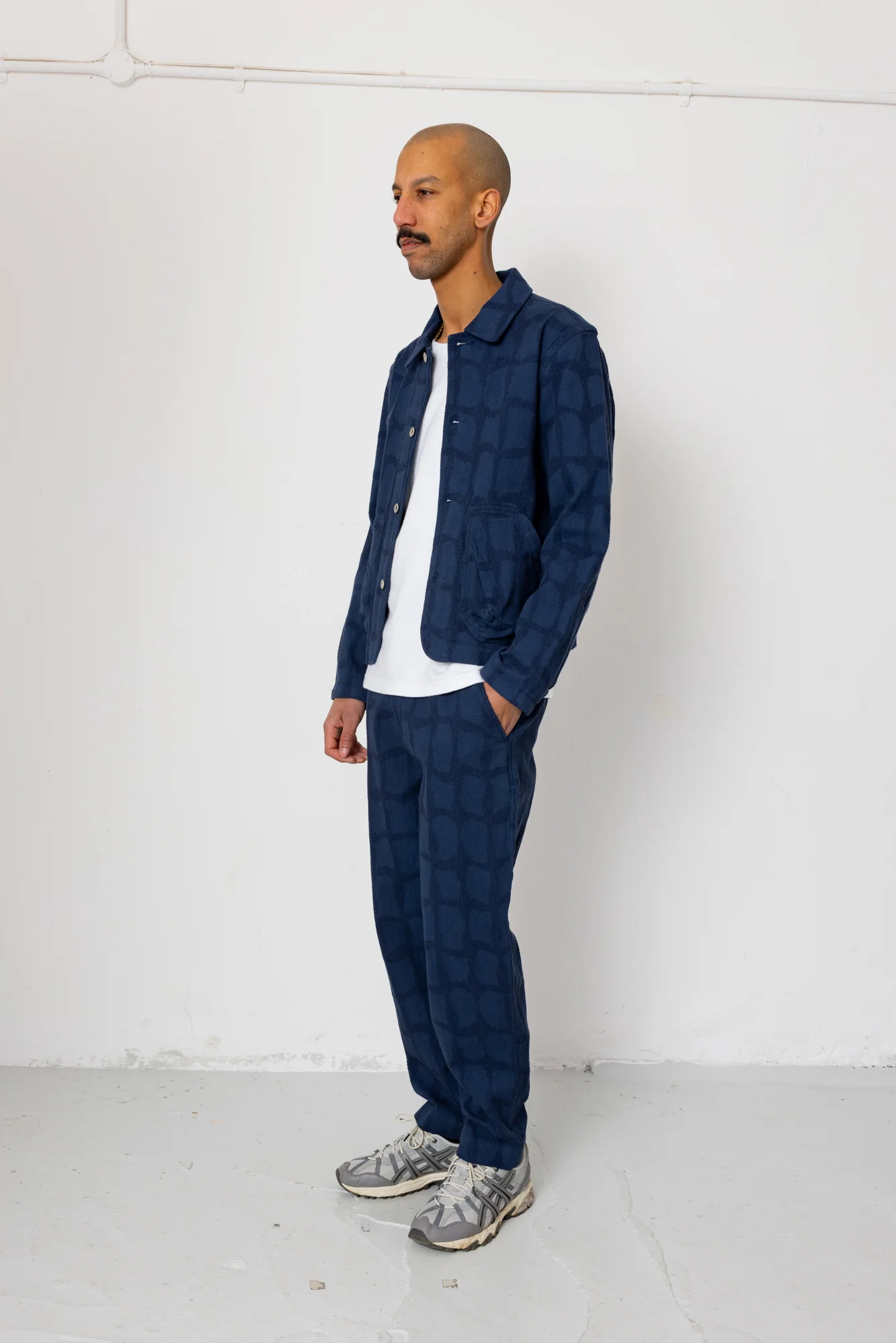 Signal Pant - Irregular Block Jacquard Navy - Image 8