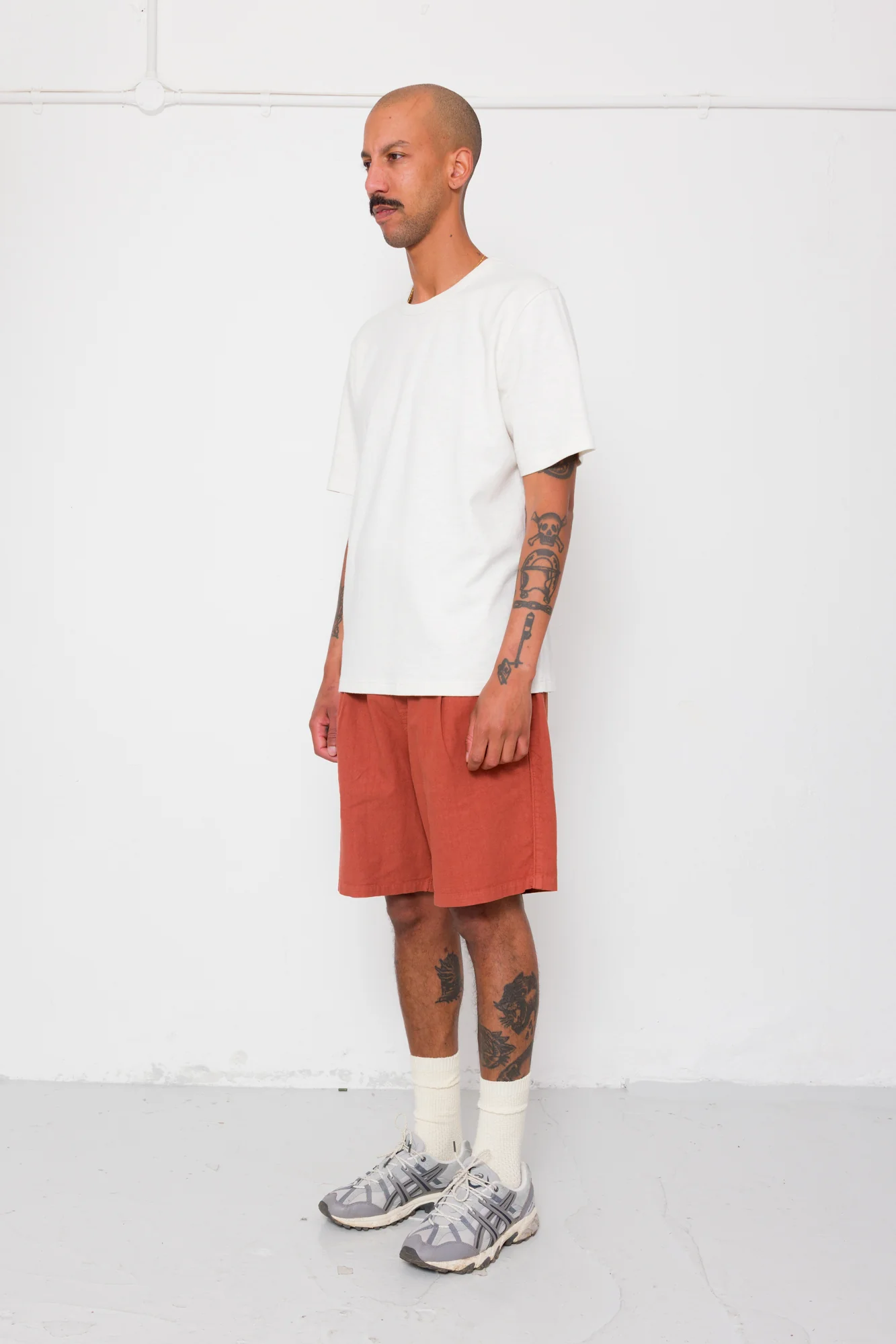 Slub Embroidered T-Shirt - Off White - Image 3