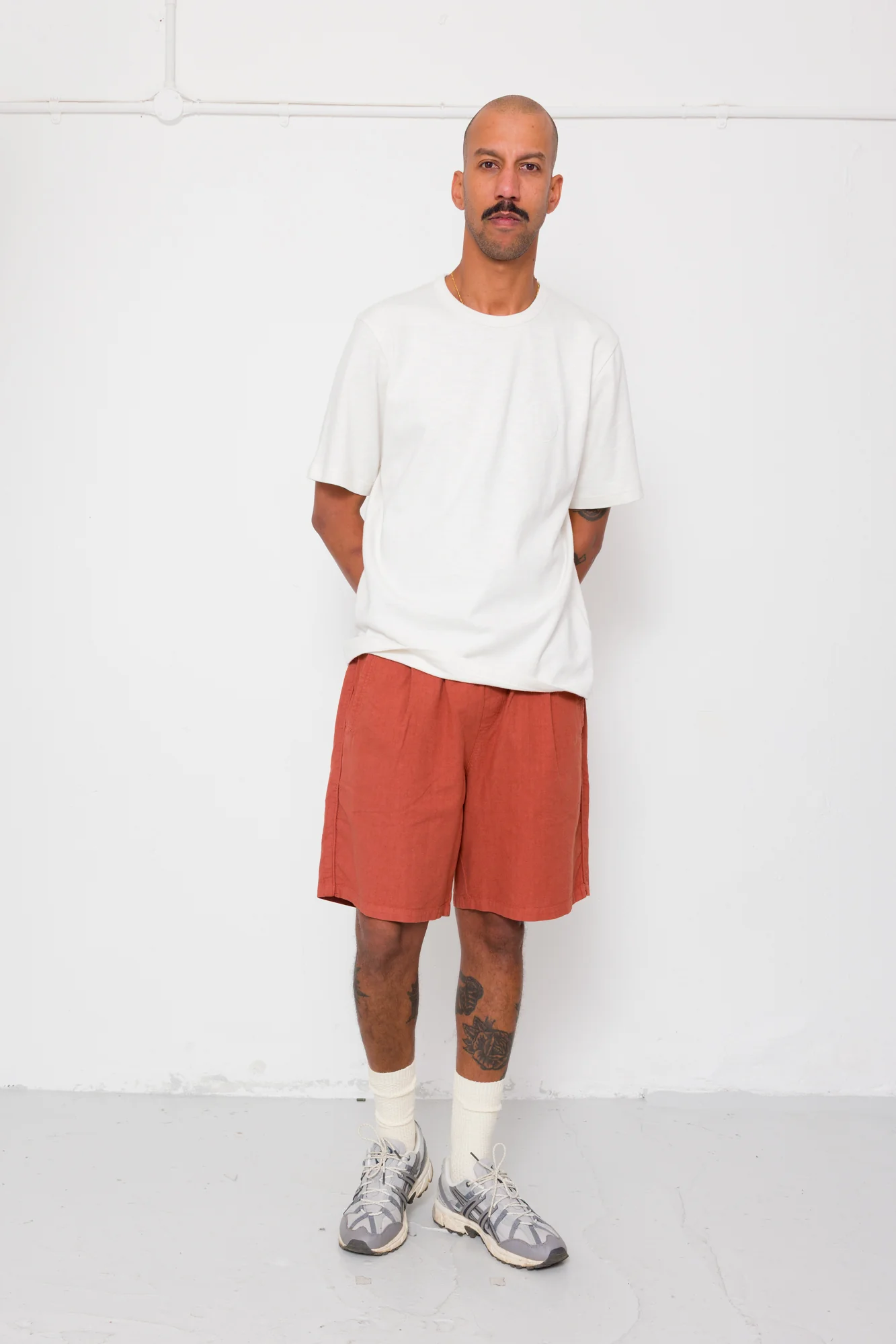 Slub Embroidered T-Shirt - Off White - Image 4