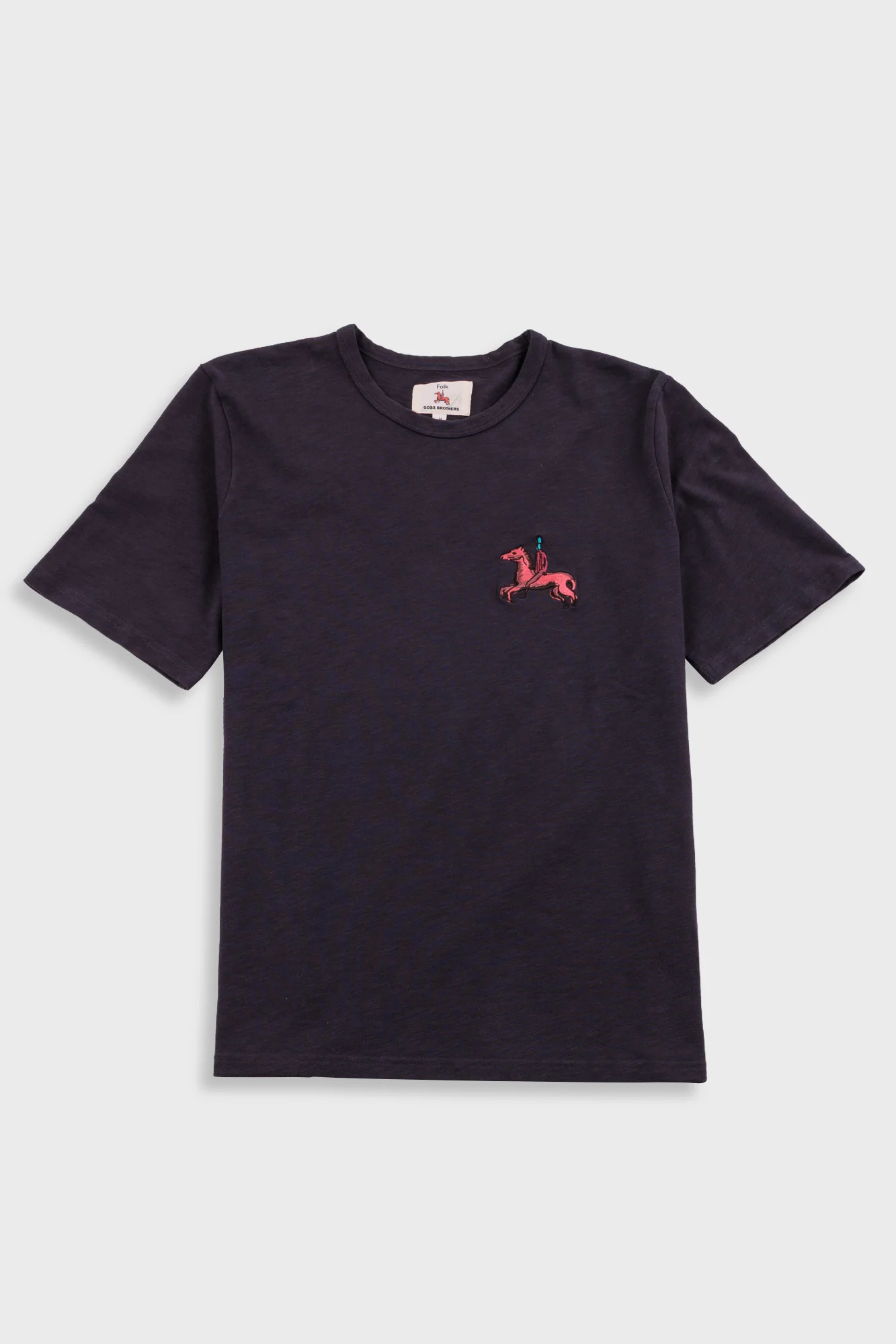 Slub Embroidery T-Shirt - Black Carousel | Folk x Goss Brothers