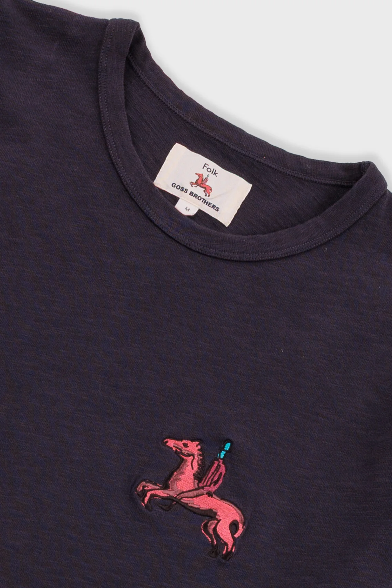 Slub Embroidery T-Shirt - Black Carousel | Folk x Goss Brothers - Image 4