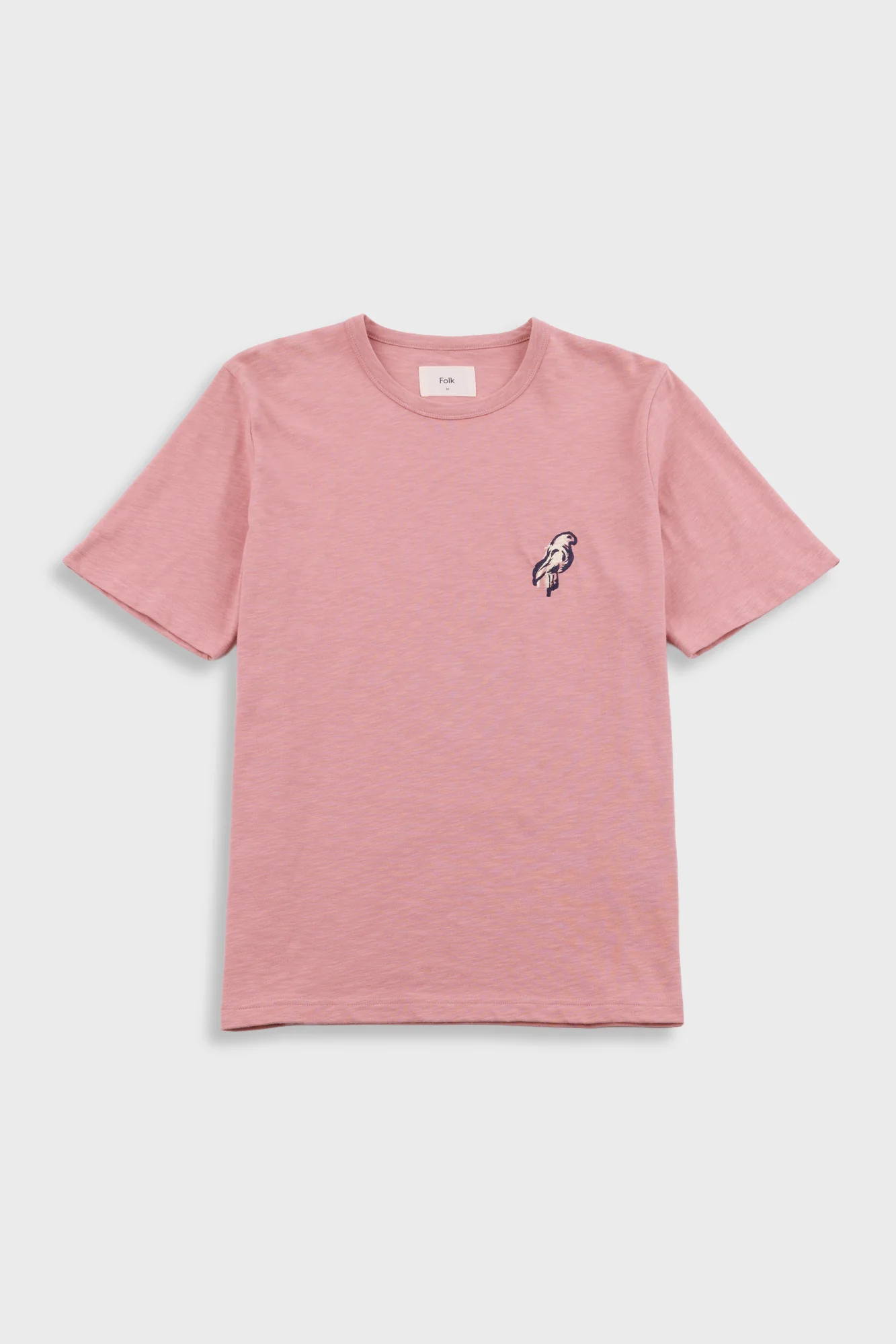 Slub Embroidery T-Shirt - Dusty Pink Parrot | Folk x Goss Brothers