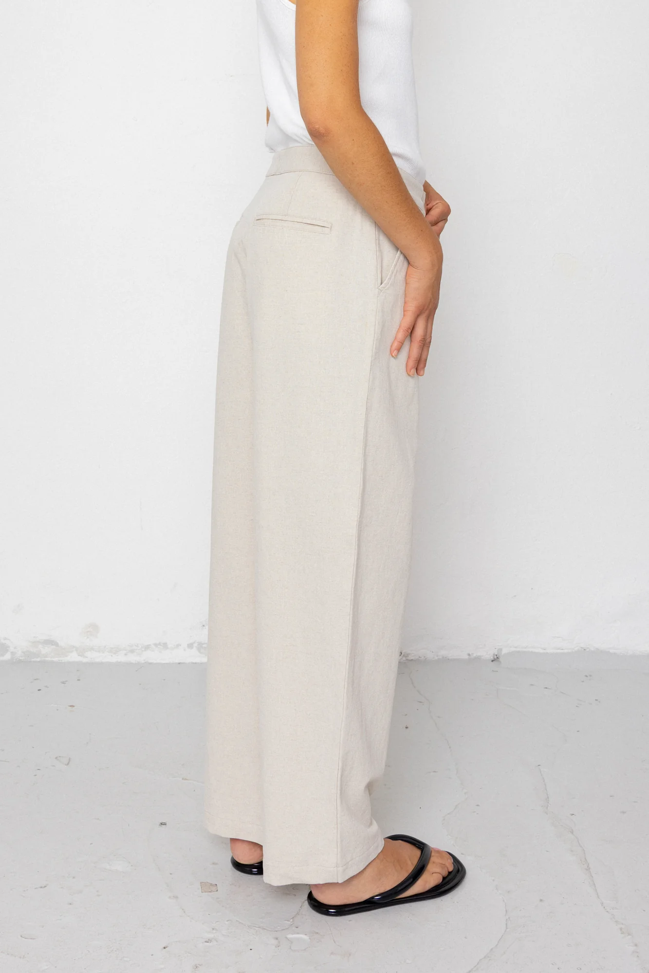 Suit Trousers - Natural Linen Cotton Canvas - Image 3