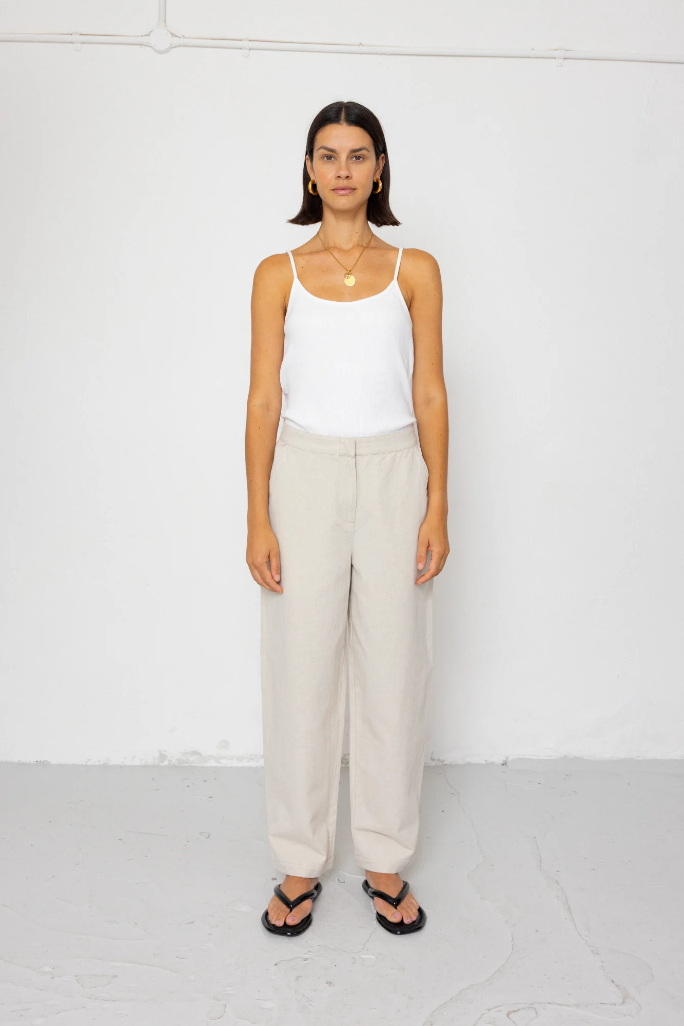 Suit Trousers - Natural Linen Cotton Canvas - Image 4
