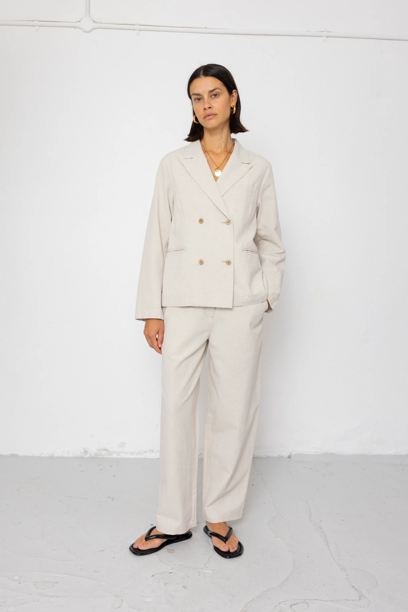 Suit Trousers - Natural Linen Cotton Canvas - Image 9
