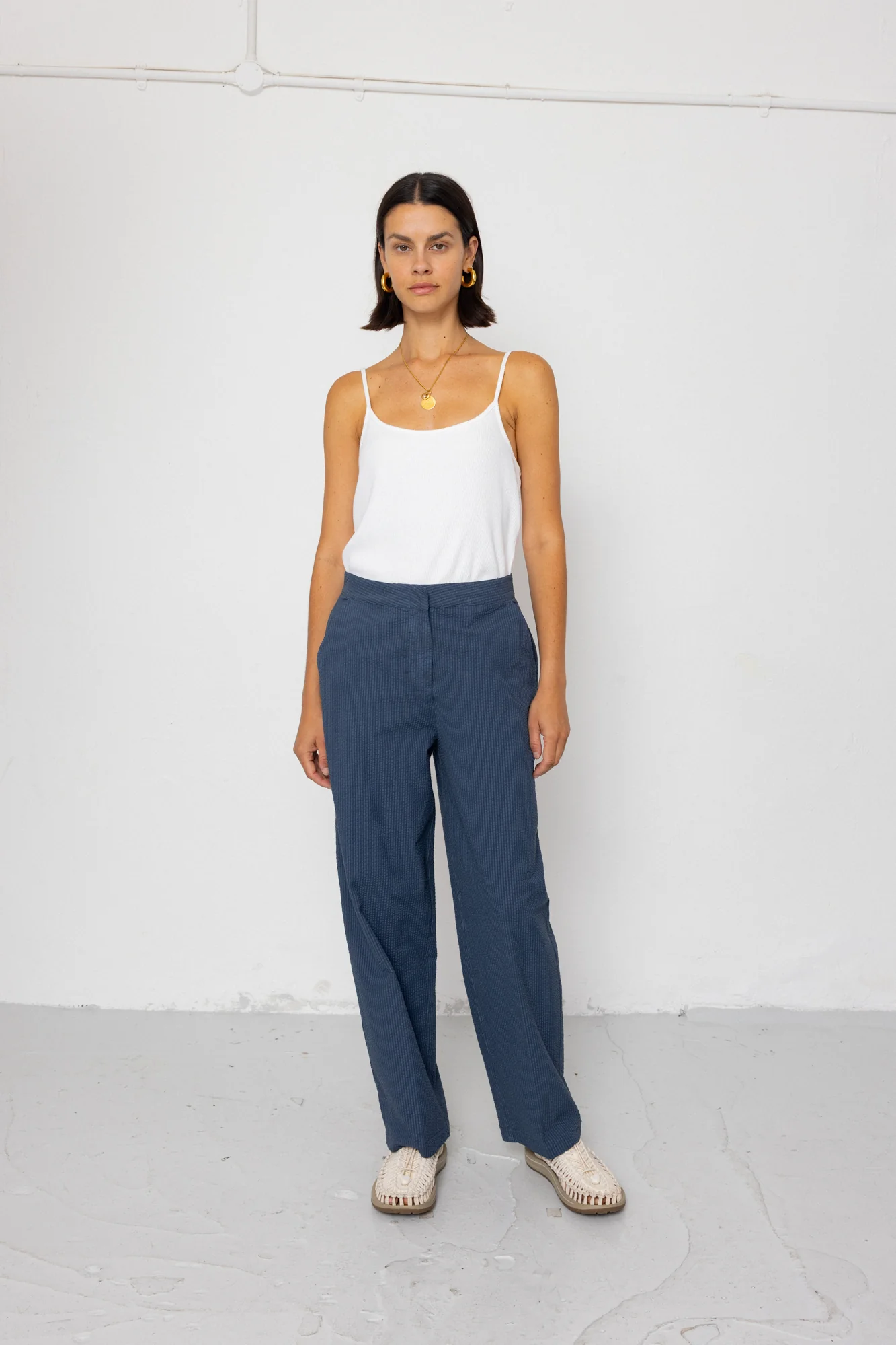 Suit Trousers - Soft Indigo Overdyed Stripe - Image 3