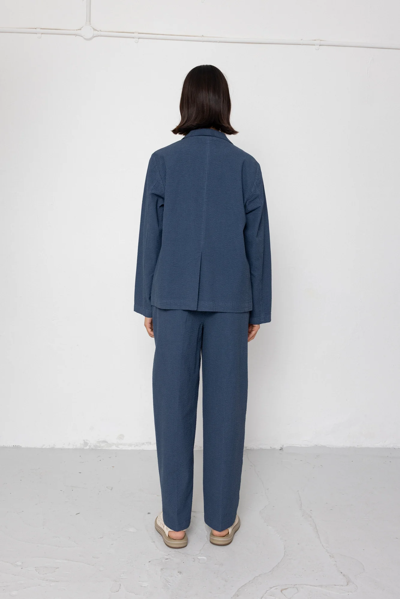 Suit Trousers - Soft Indigo Overdyed Stripe - Image 8