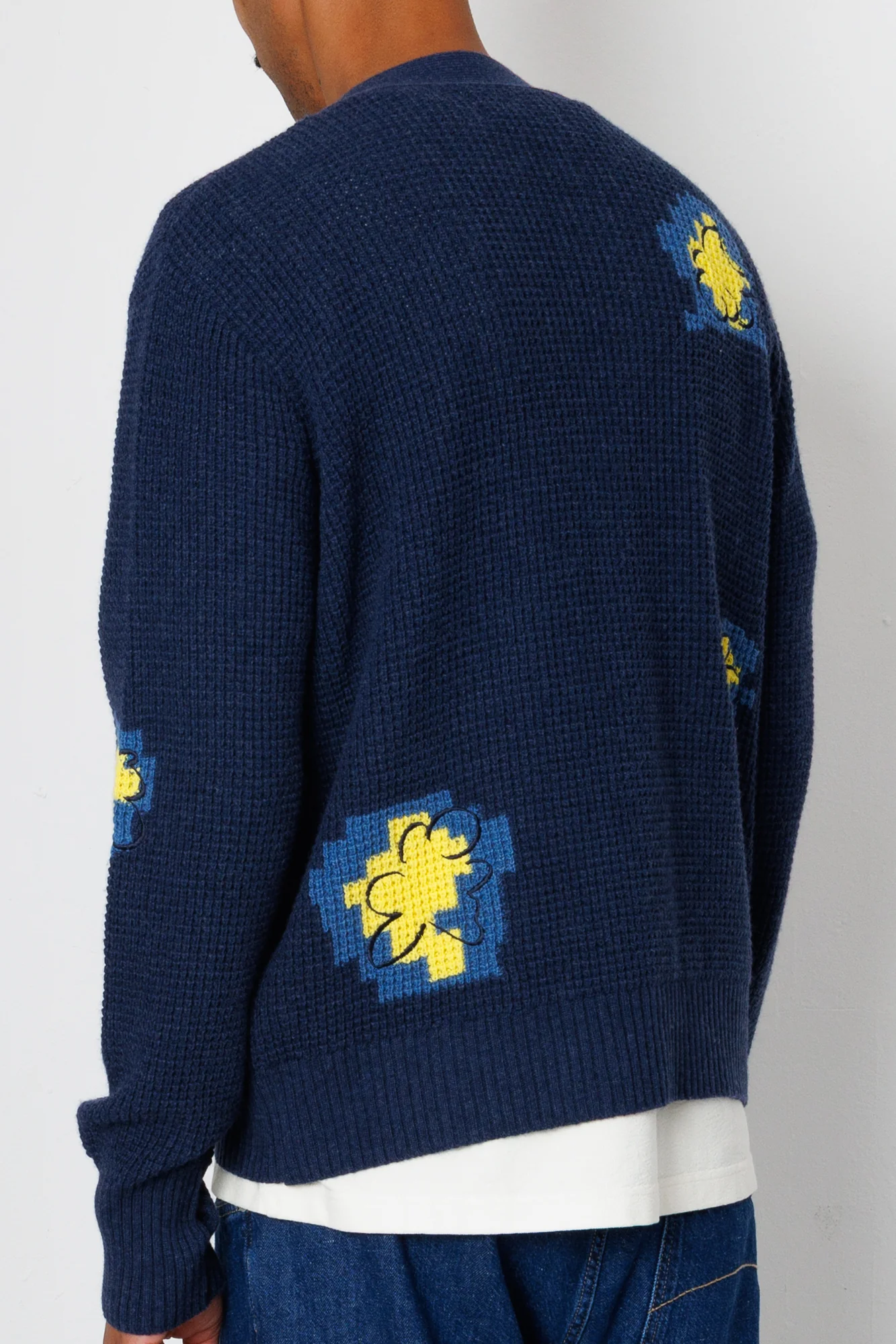 Waffle Cardigan - Embroidered Yellow Flower | Folk x Goss Brothers - Image 7