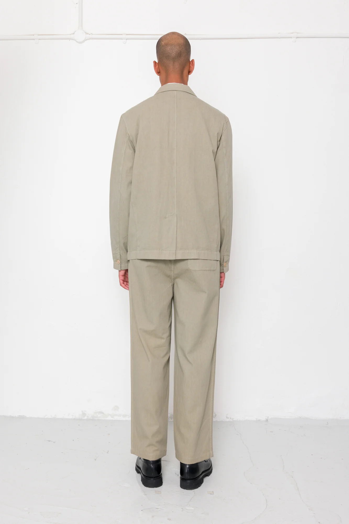 Wide Fit Blazer - Silver Sage Herringbone - Image 8