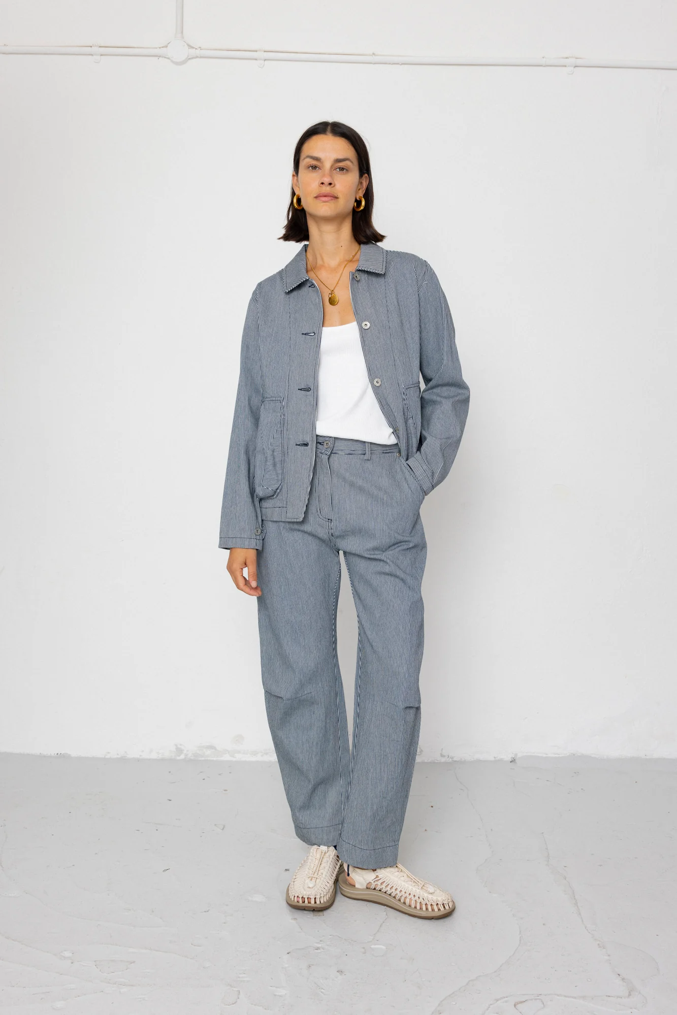Women's Prism Jacket - Indigo Ticking Stripe - Image 3