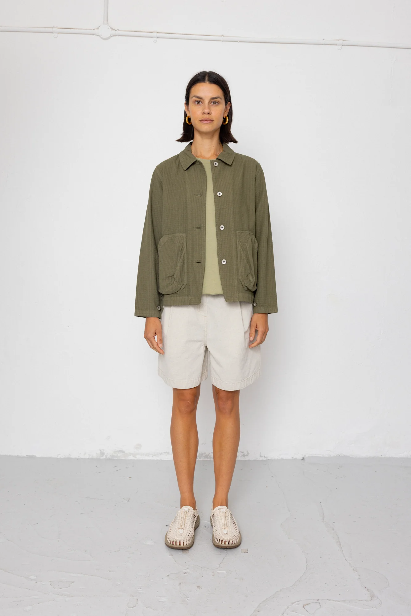 Women's Prism Jacket - Light Olive Chunky Ripstop - Image 4