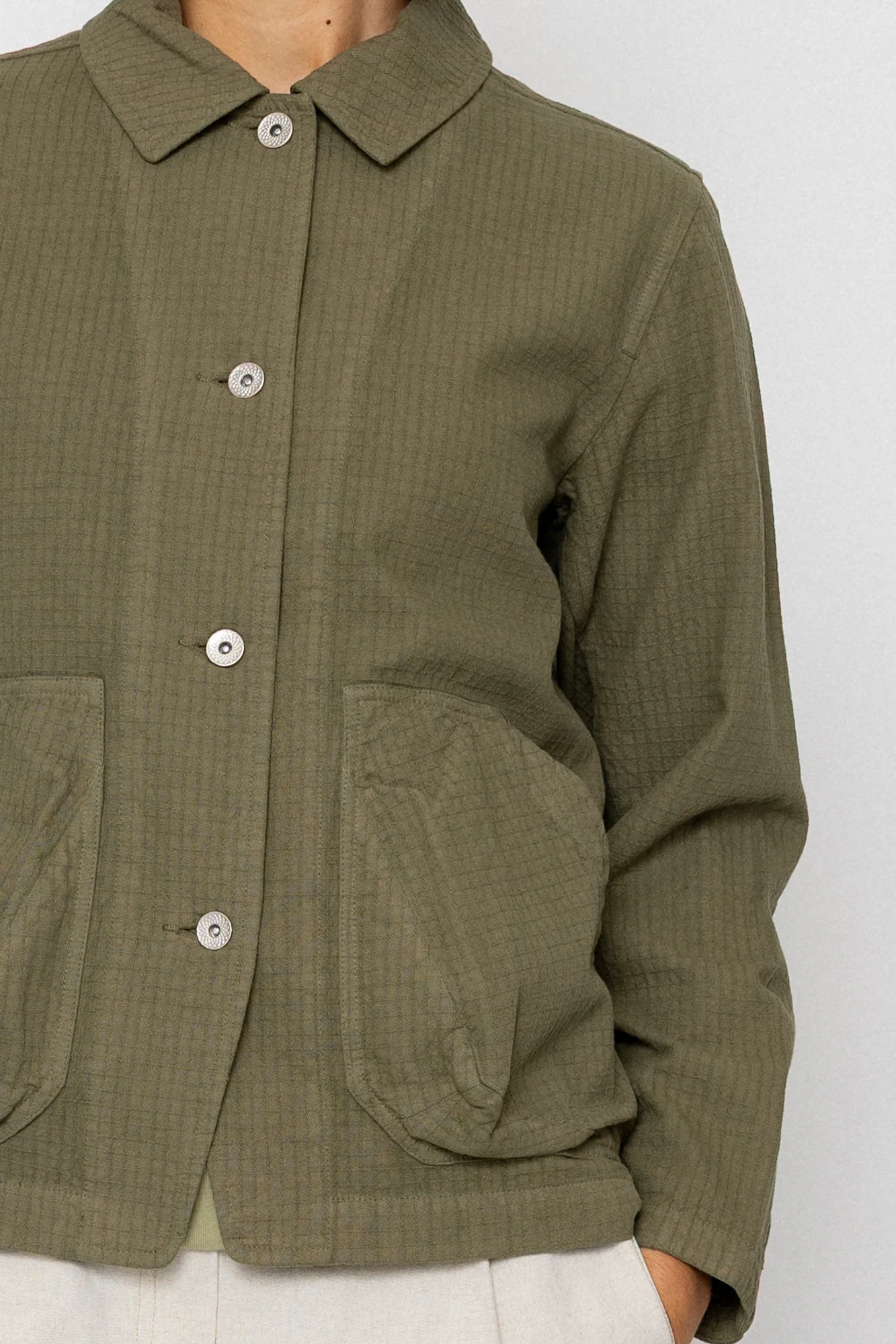 Women's Prism Jacket - Light Olive Chunky Ripstop - Image 7