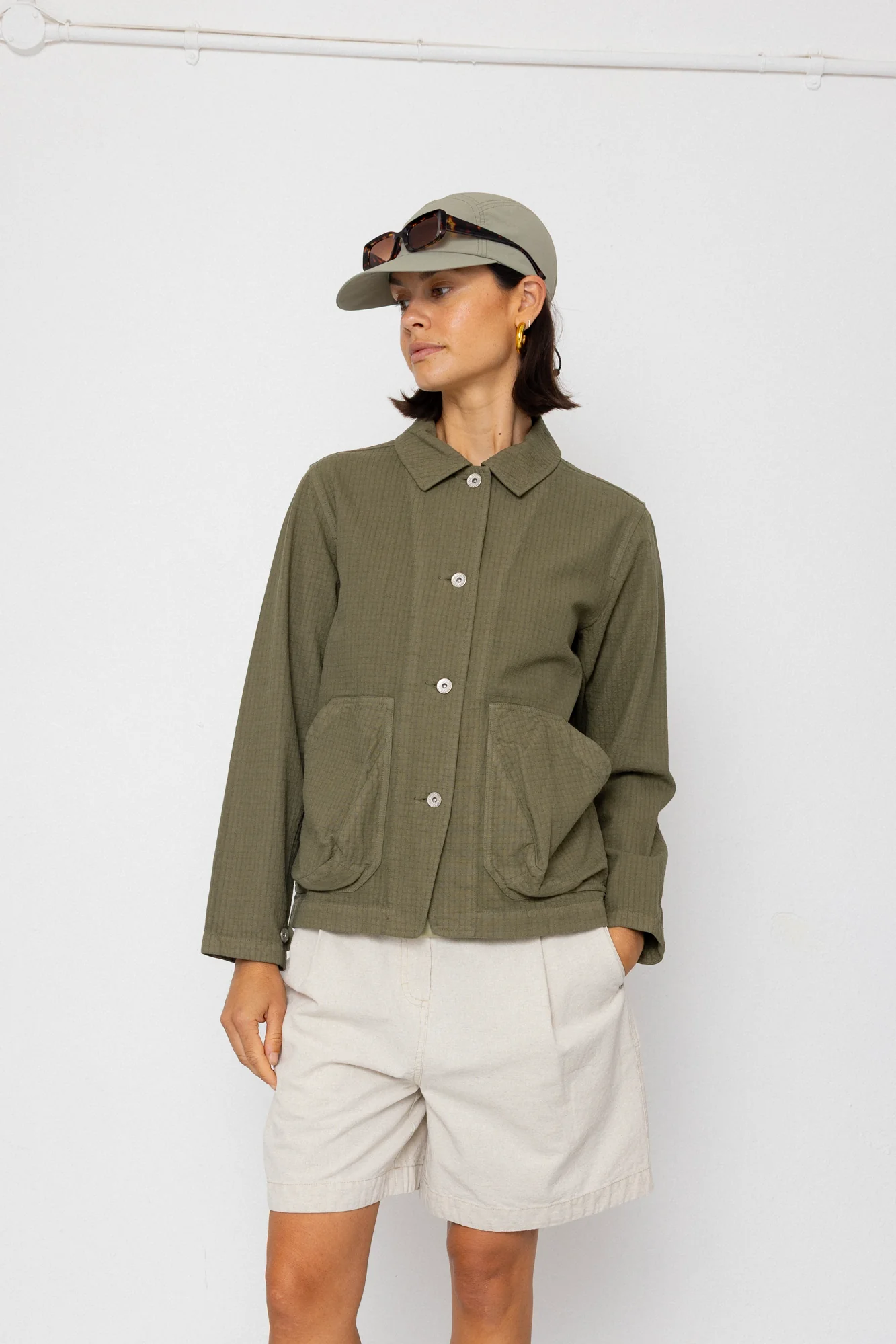 Women's Prism Jacket - Light Olive Chunky Ripstop - Image 8