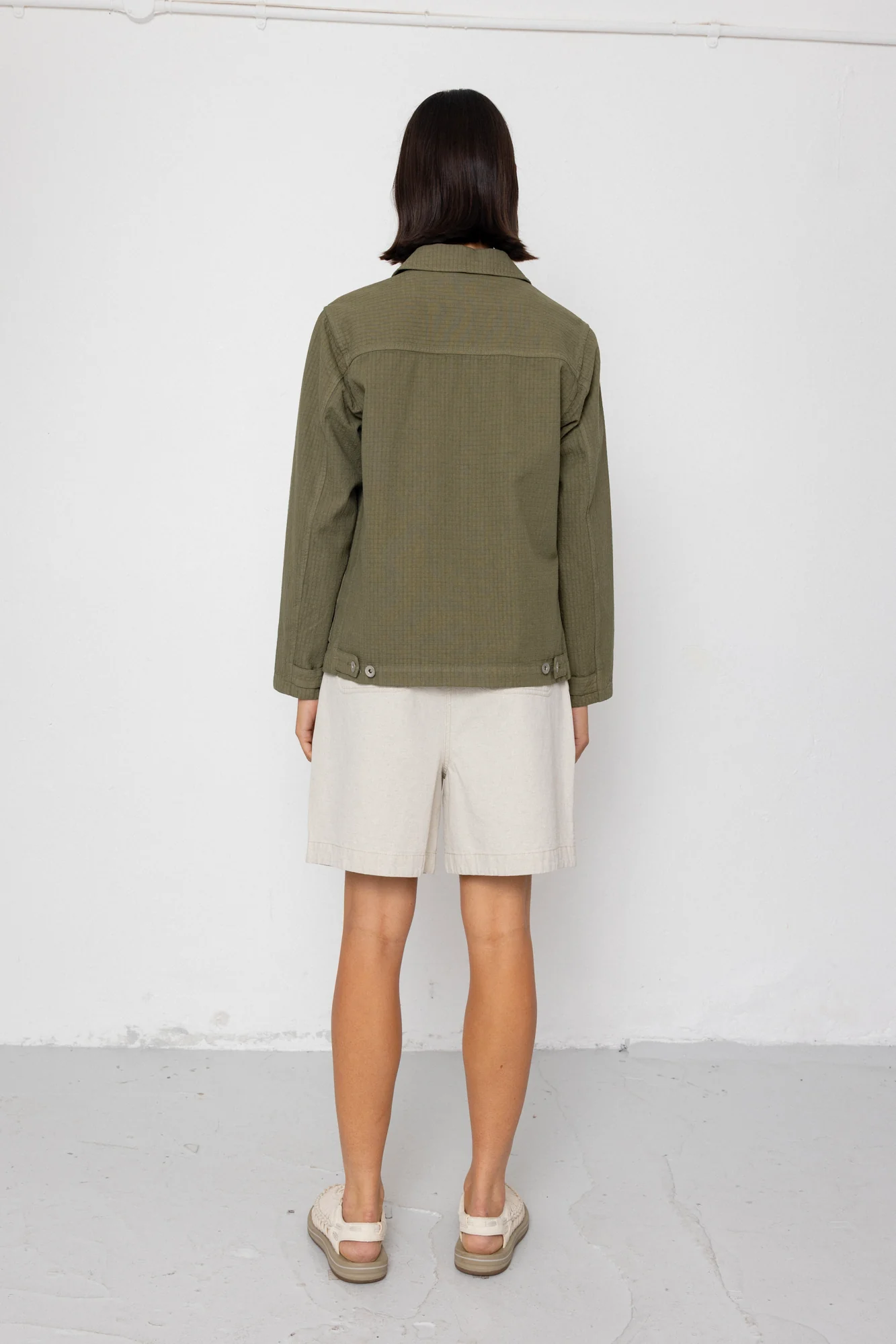 Women's Prism Jacket - Light Olive Chunky Ripstop - Image 9