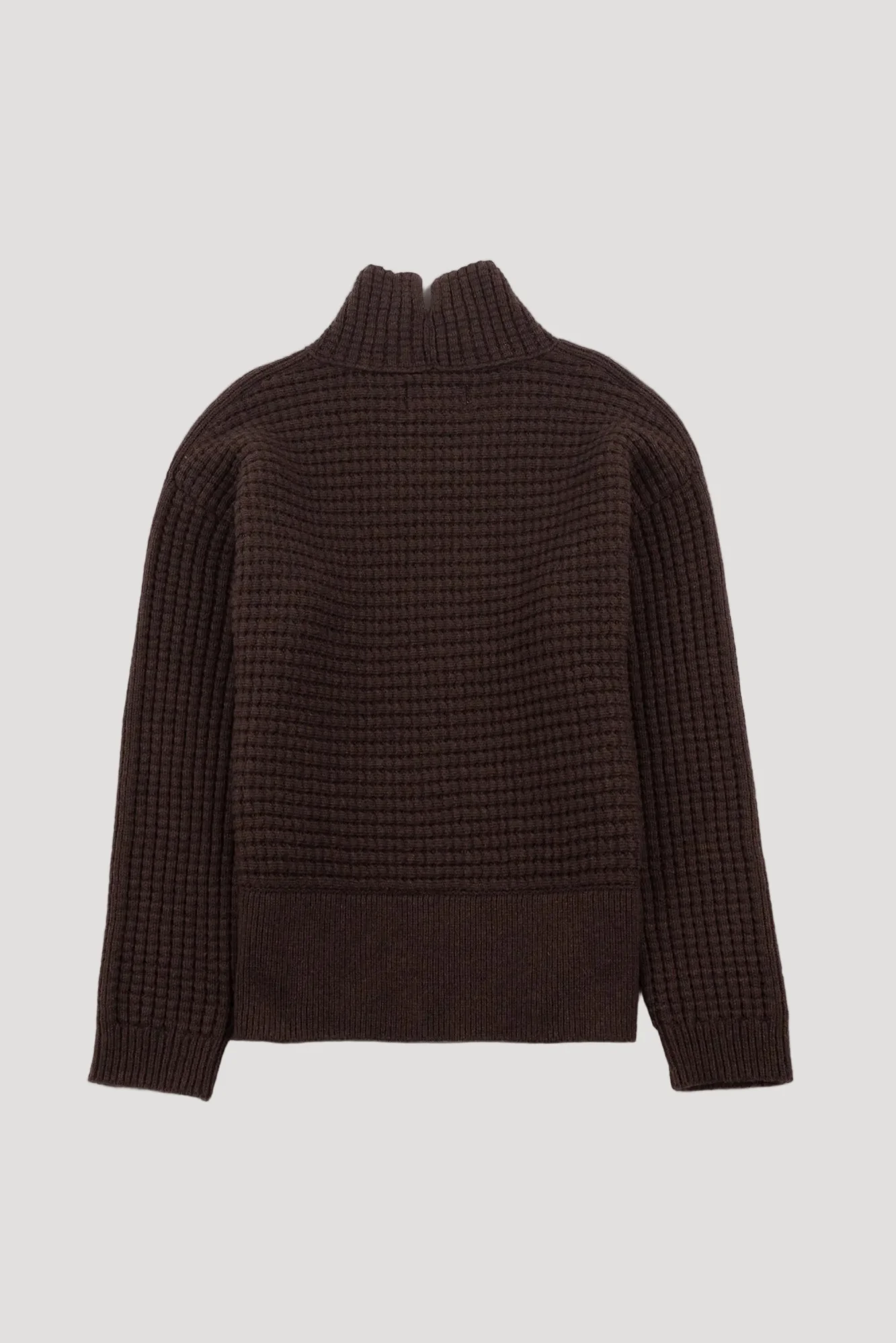 Funnel Neck Jumper - Coffee - Image 3