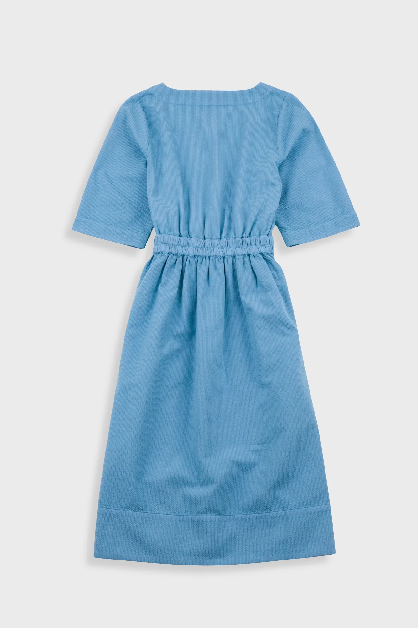 Gathered Dress - Light Indigo Topstitch - Image 10