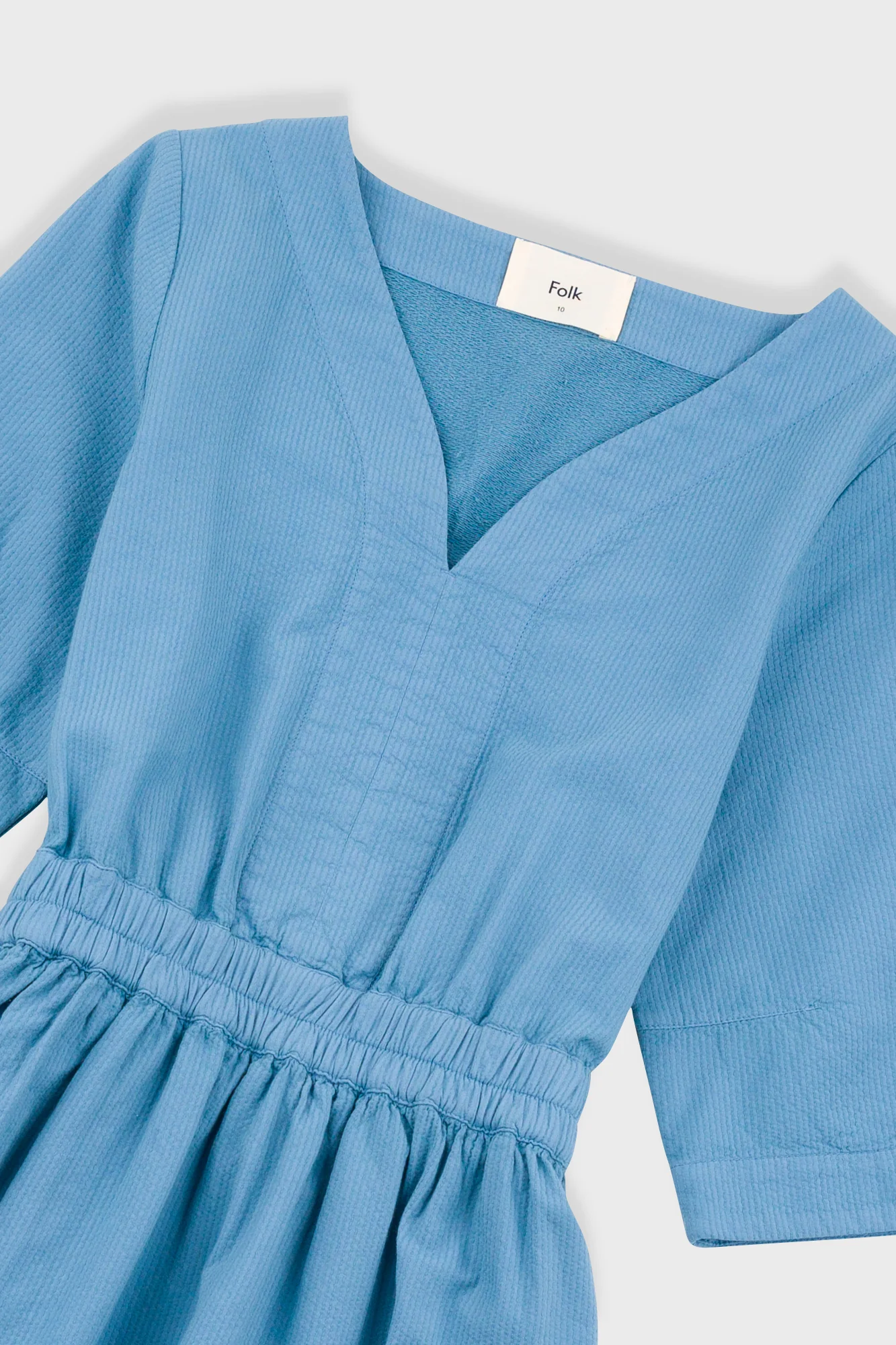 Gathered Dress - Light Indigo Topstitch - Image 5