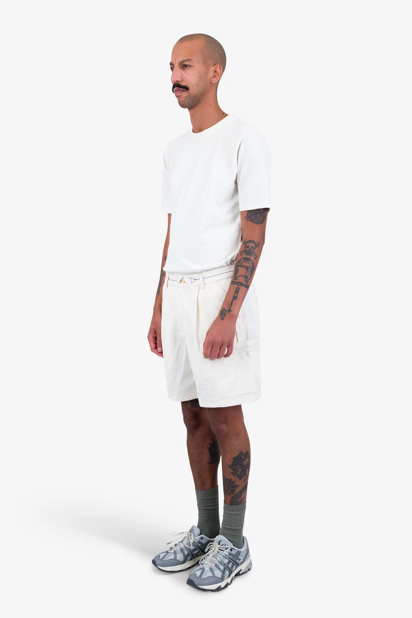Lunar Shorts - Ecru Crinkle Canvas - Image 3