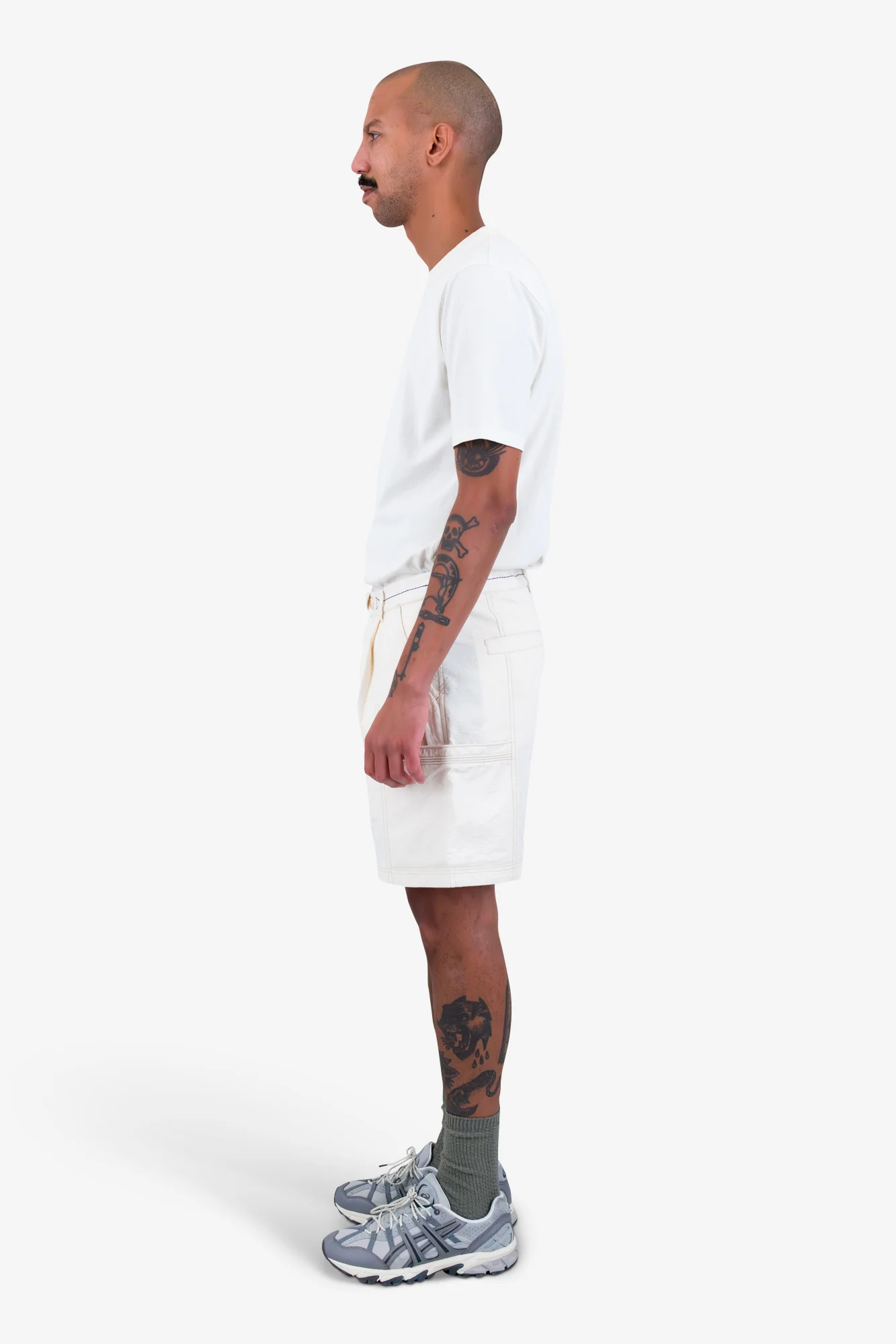 Lunar Shorts - Ecru Crinkle Canvas - Image 4